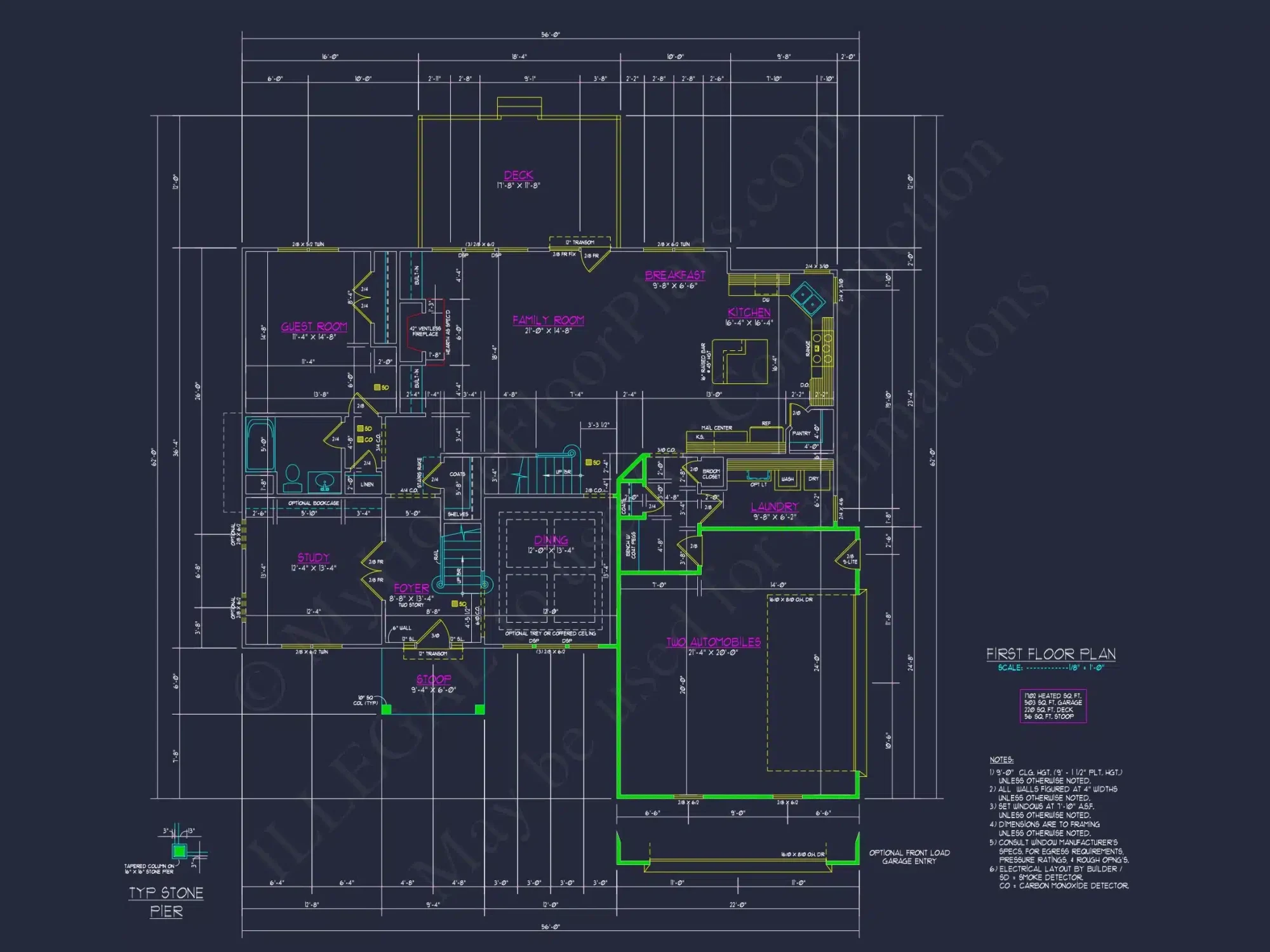 Elegant New American house Plan with Spacious Layout and CAD Blueprint