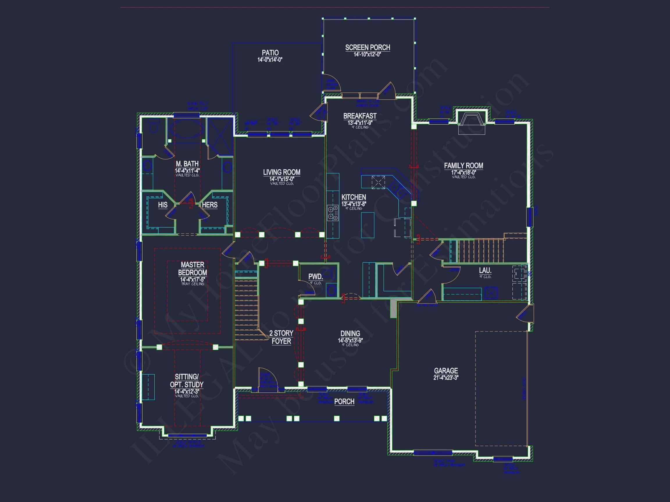 11-1041 HOUSE PLAN - Traditional 4-Bedroom House Plan | 2-Story CAD Blueprint Designs 6 2-Story CAD Blueprint Designs