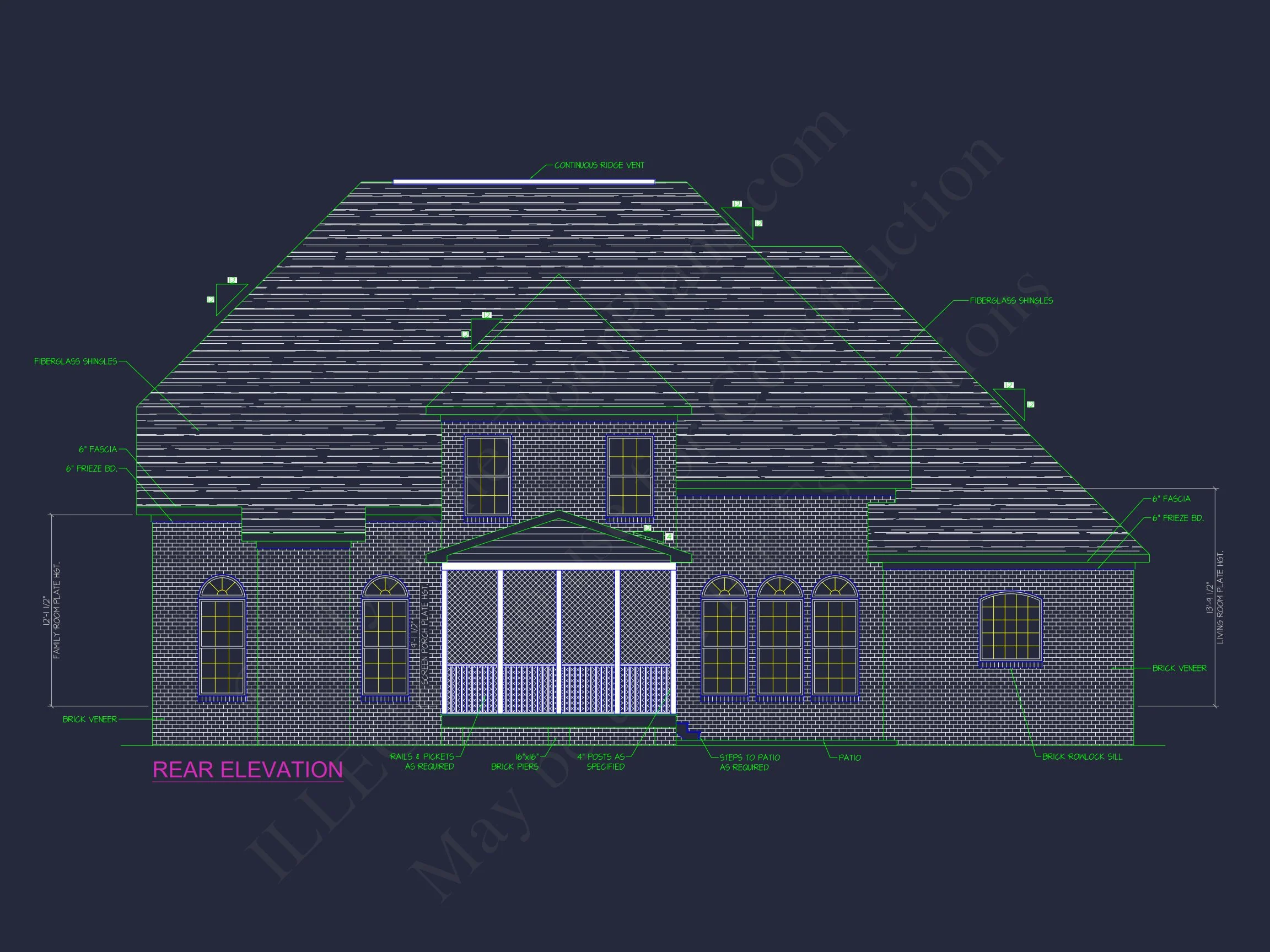 11-1041 HOUSE PLAN - Traditional 4-Bedroom House Plan | 2-Story CAD Blueprint Designs 5 Traditional 4-Bedroom house Plan