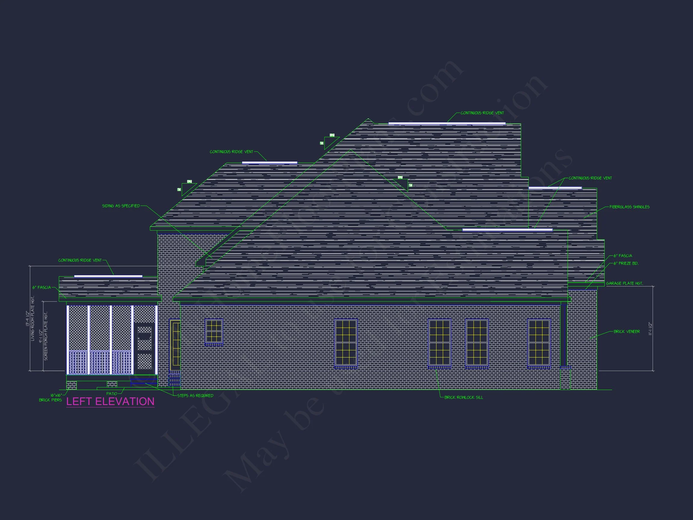 11-1041 HOUSE PLAN - Traditional 4-Bedroom House Plan | 2-Story CAD Blueprint Designs 3 Traditional 4-Bedroom house Plan