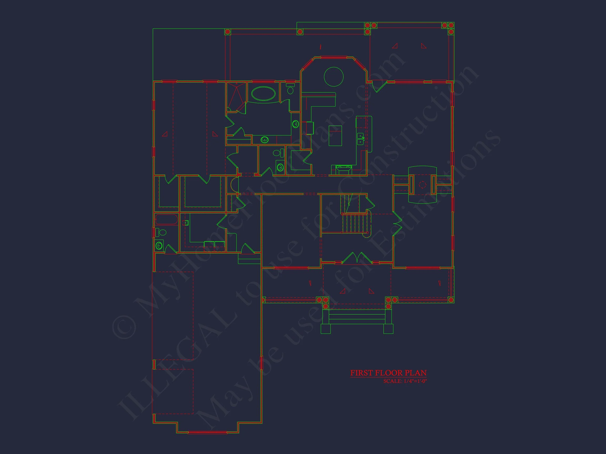 10-1585 HOUSE PLAN - Elegant House Plan with 4 Bedrooms, Floor Plan, and CAD Design 6 Elegant house Plan with 4 Bedrooms, Floor Plan, and CAD Design