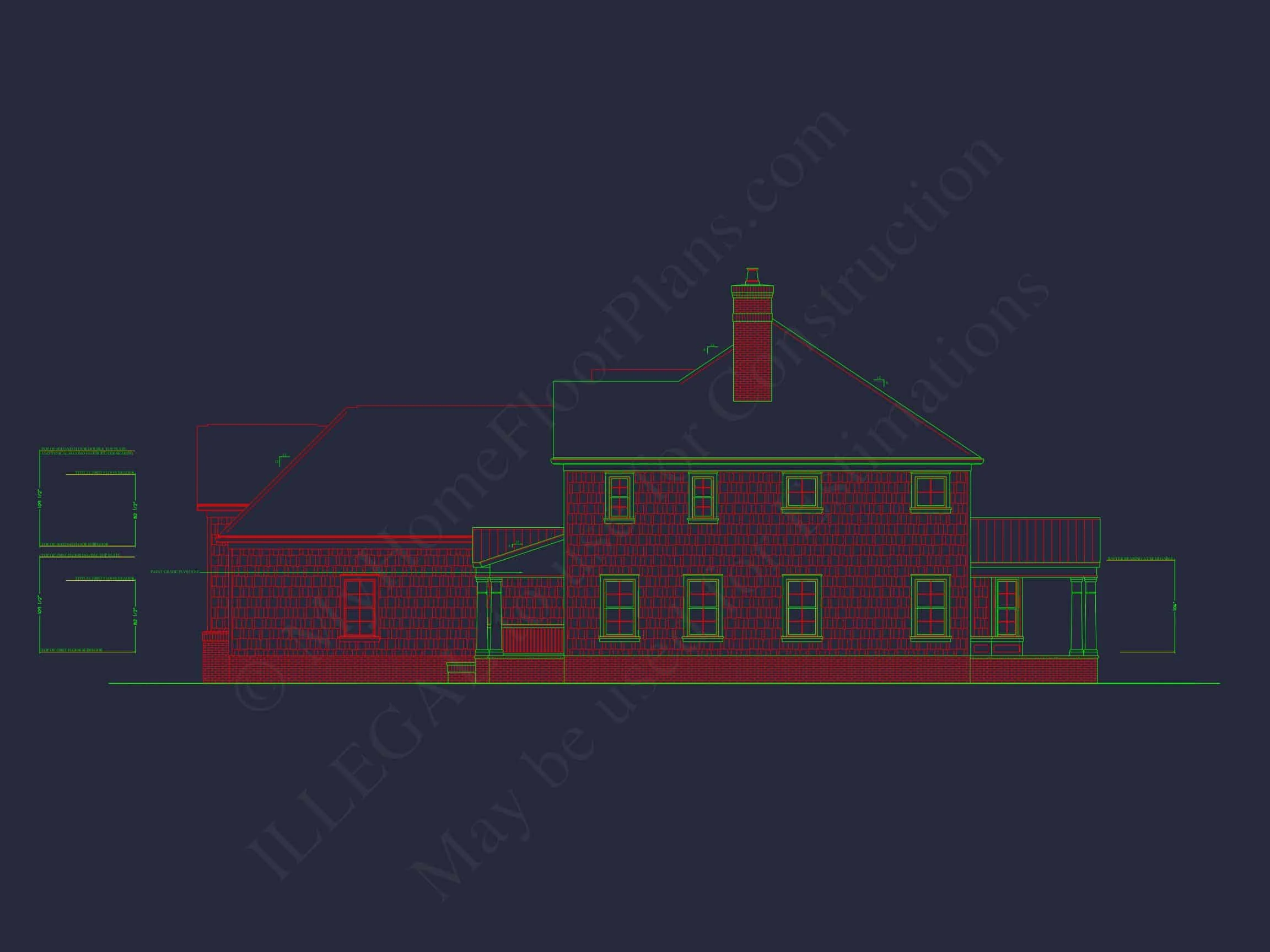 10-1585 HOUSE PLAN - Elegant House Plan with 4 Bedrooms, Floor Plan, and CAD Design 5 Elegant house Plan with 4 Bedrooms, Floor Plan, and CAD Design