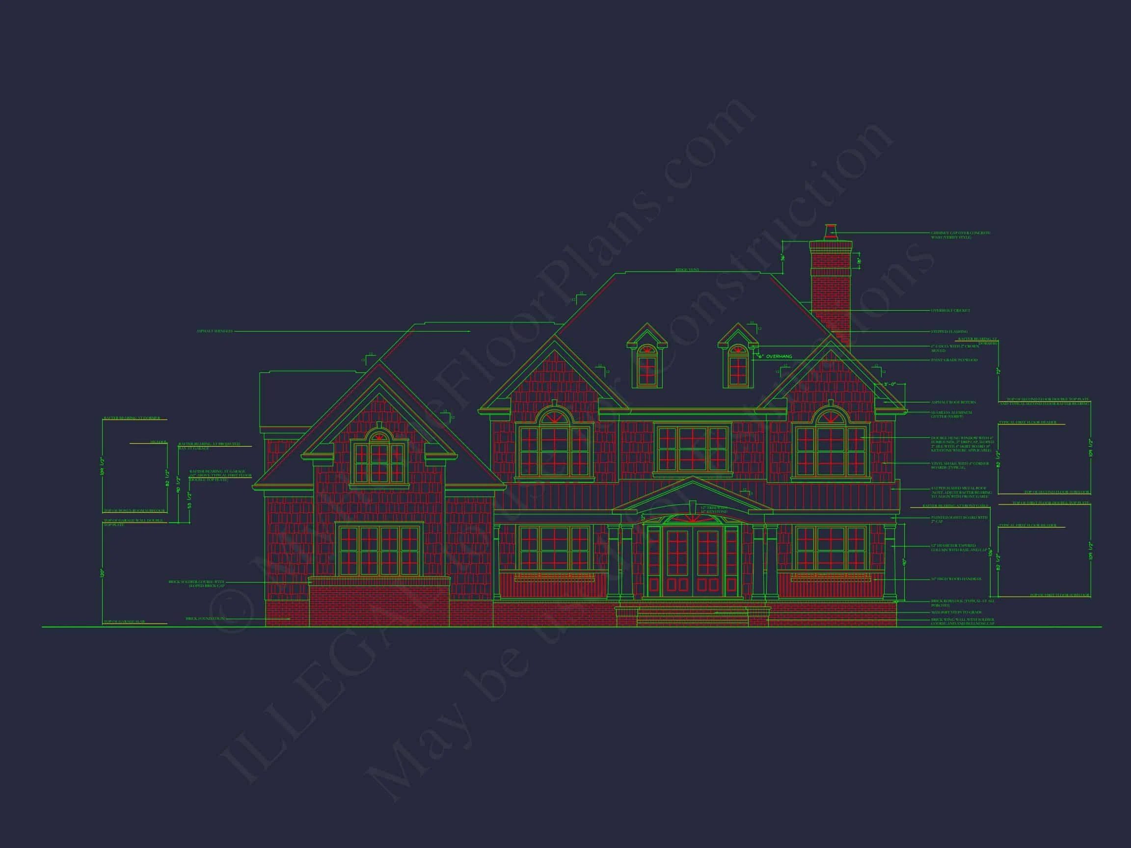 10-1585 HOUSE PLAN - Elegant House Plan with 4 Bedrooms, Floor Plan, and CAD Design 2 Elegant house Plan with 4 Bedrooms, Floor Plan, and CAD Design