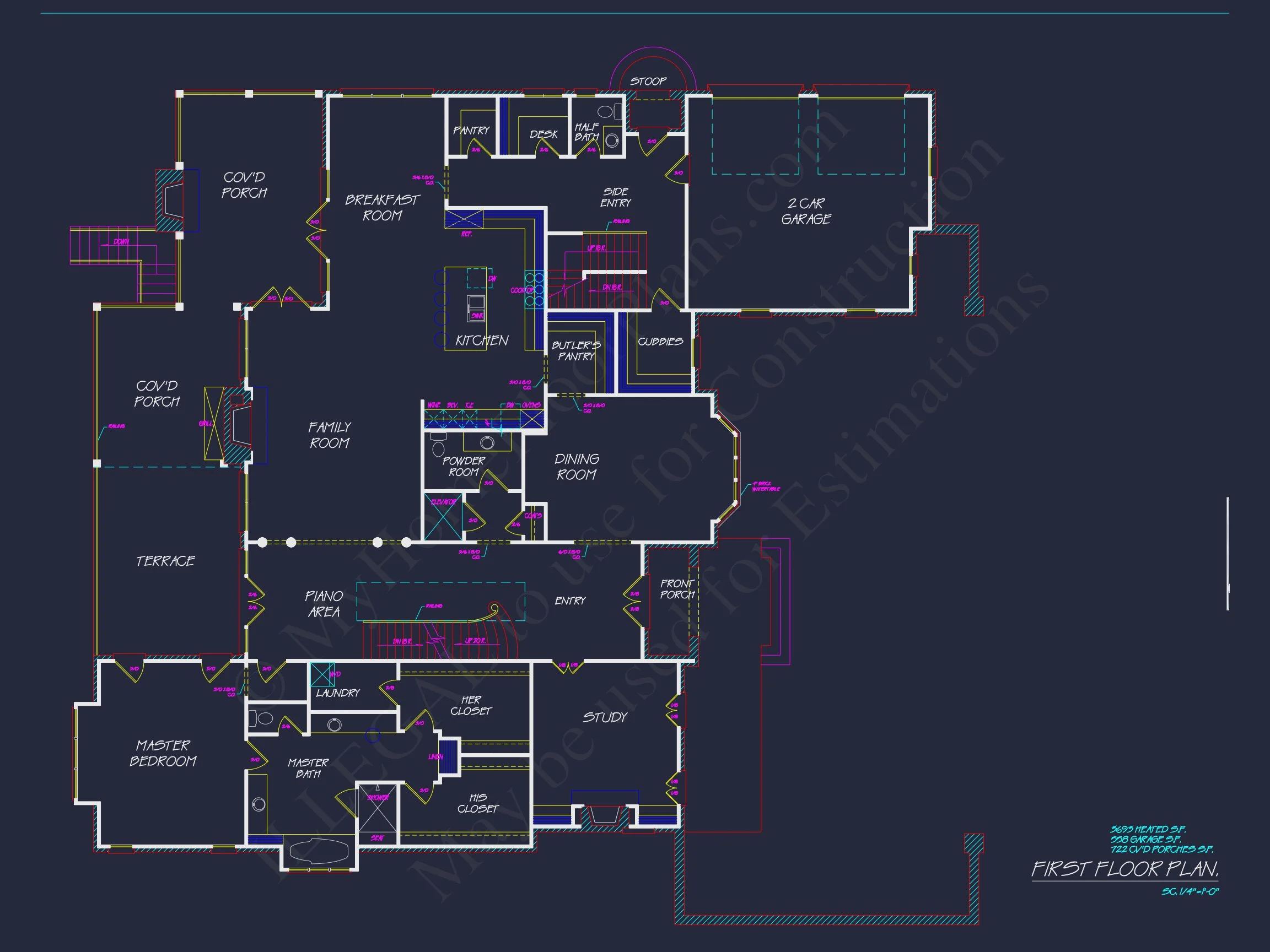 10-1554 HOUSE PLAN - Luxury House Plan: 7782 Sq Ft, 5 Beds, 3 Story Blueprint 11 Luxury house Plan: 7782 Sq Ft, 5 Beds, 3 Story Blueprint