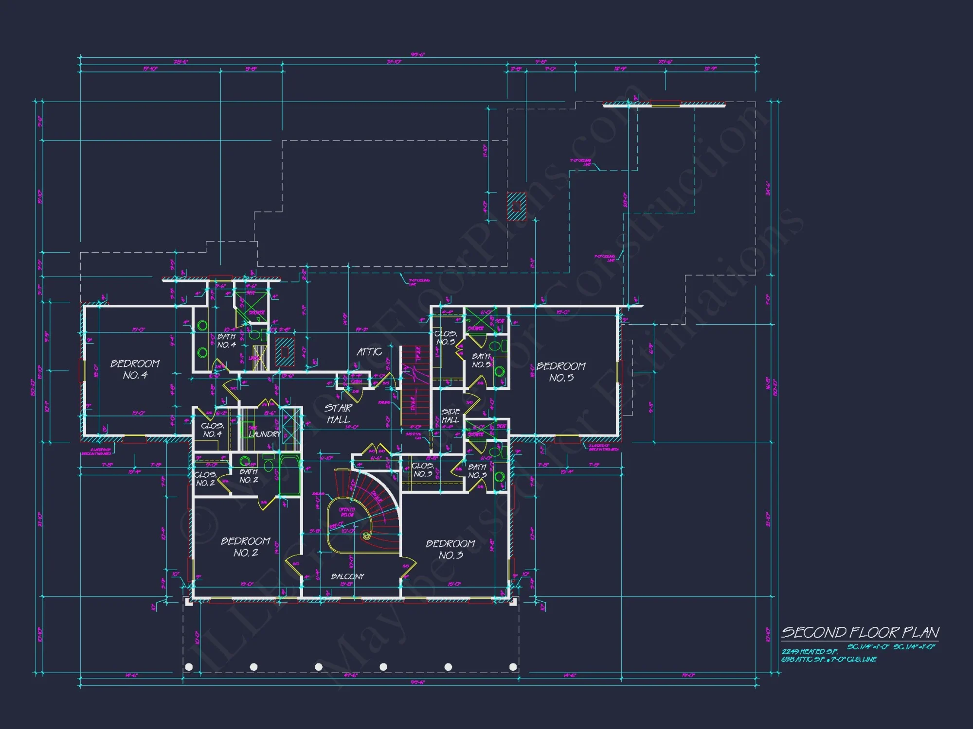 Traditional Colonial Revival house Plans & Blueprints - 6093 Sq Ft