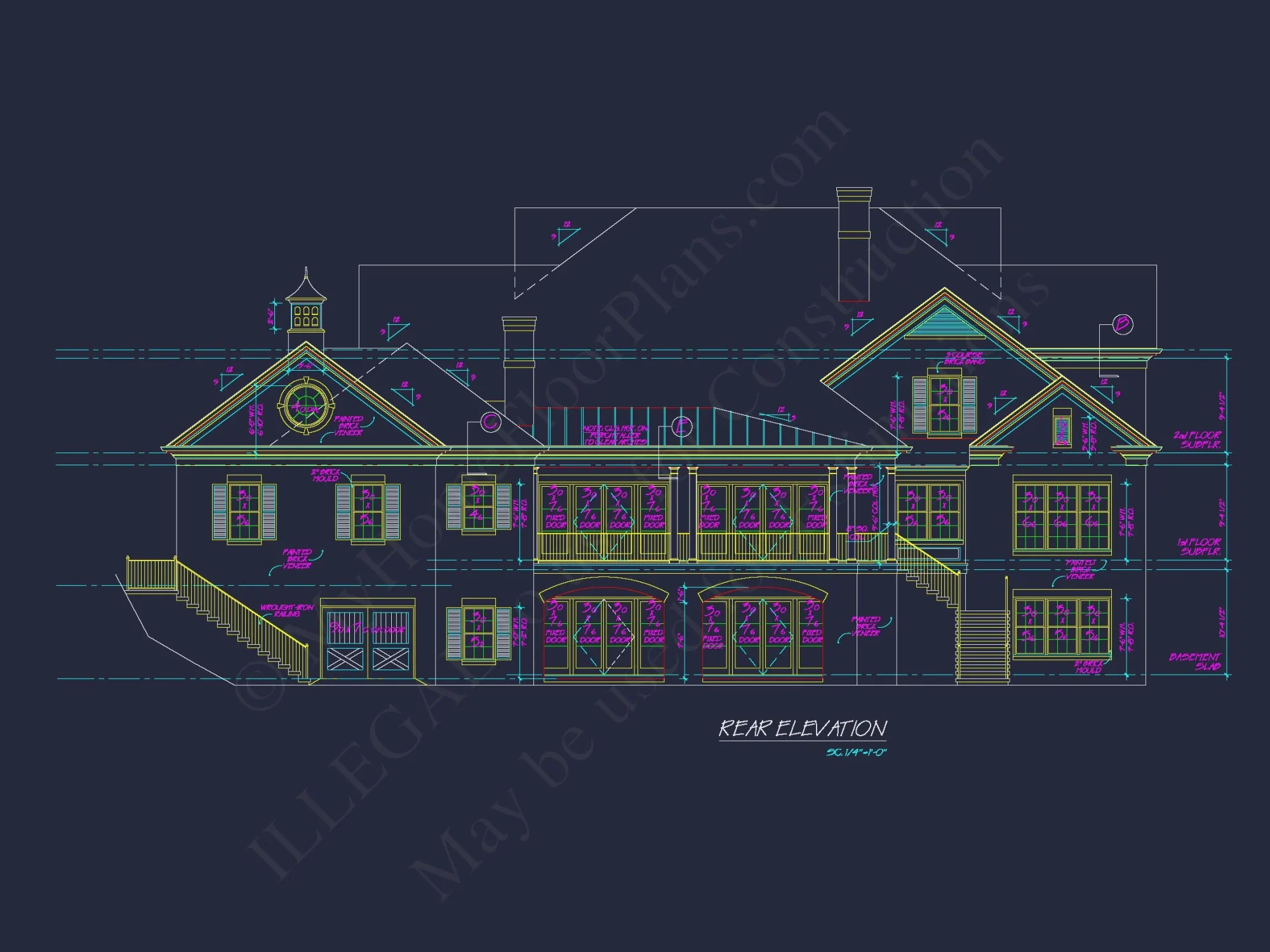 Traditional Colonial Revival house Plans & Blueprints - 6093 Sq Ft