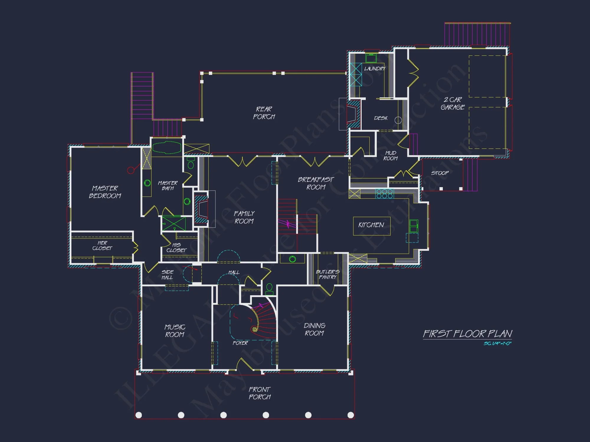 Traditional Colonial Revival house Plans & Blueprints - 6093 Sq Ft