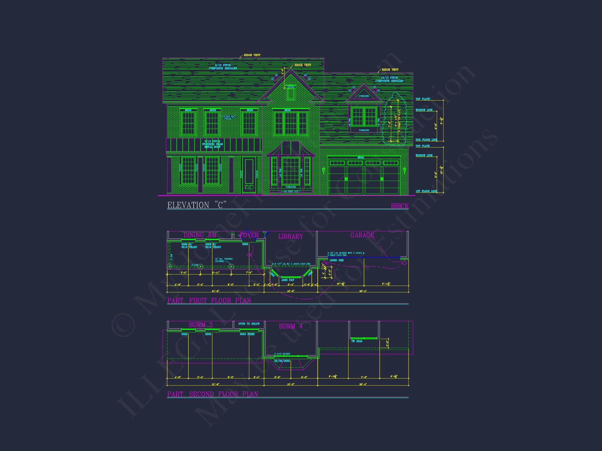 8-1523 HOUSE PLAN - Elegant House Plan: Detailed Blueprints, CAD Designs & Floor Plans 4 Elegant house Plan: Detailed Blueprints, CAD Designs & Floor Plans