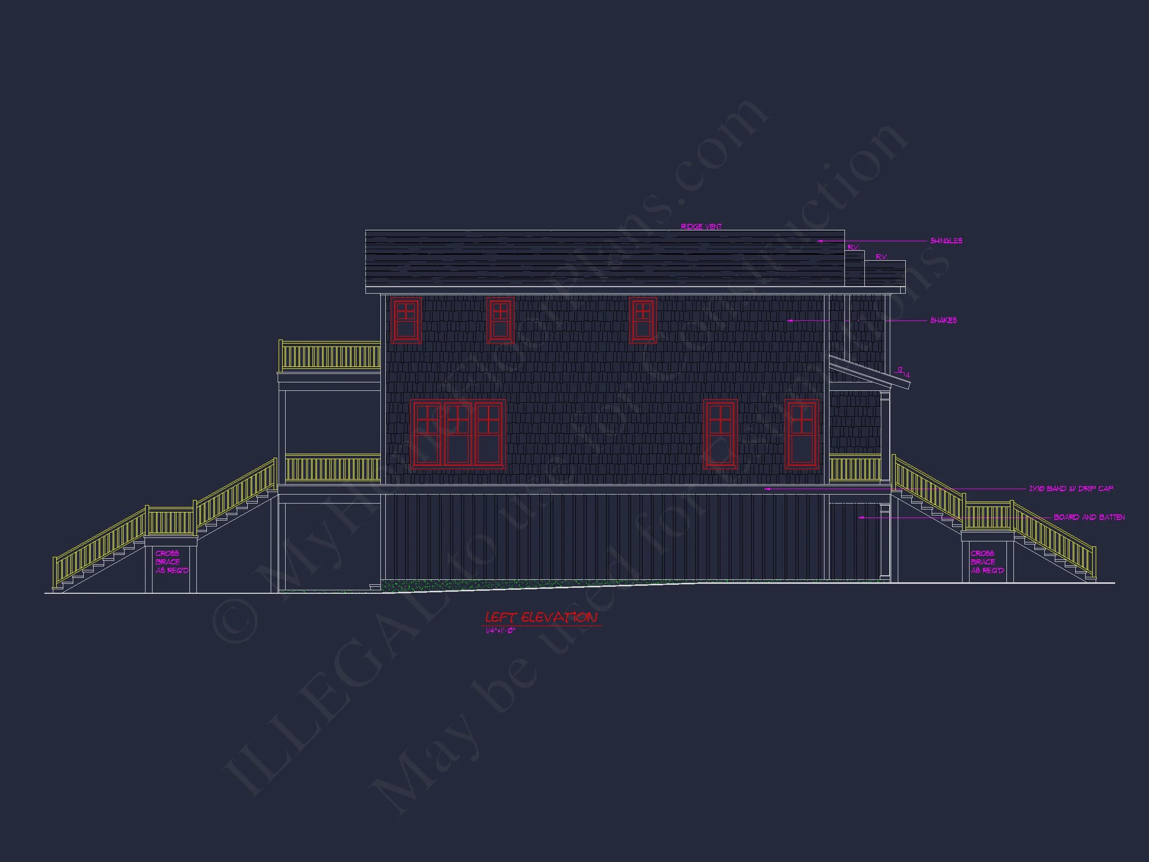 8-1127 HOUSE PLAN - Elegant Beach House Plan with Detailed CAD Designs & Blueprints 8 Elegant Beach house Plan with Detailed CAD Designs & Blueprints