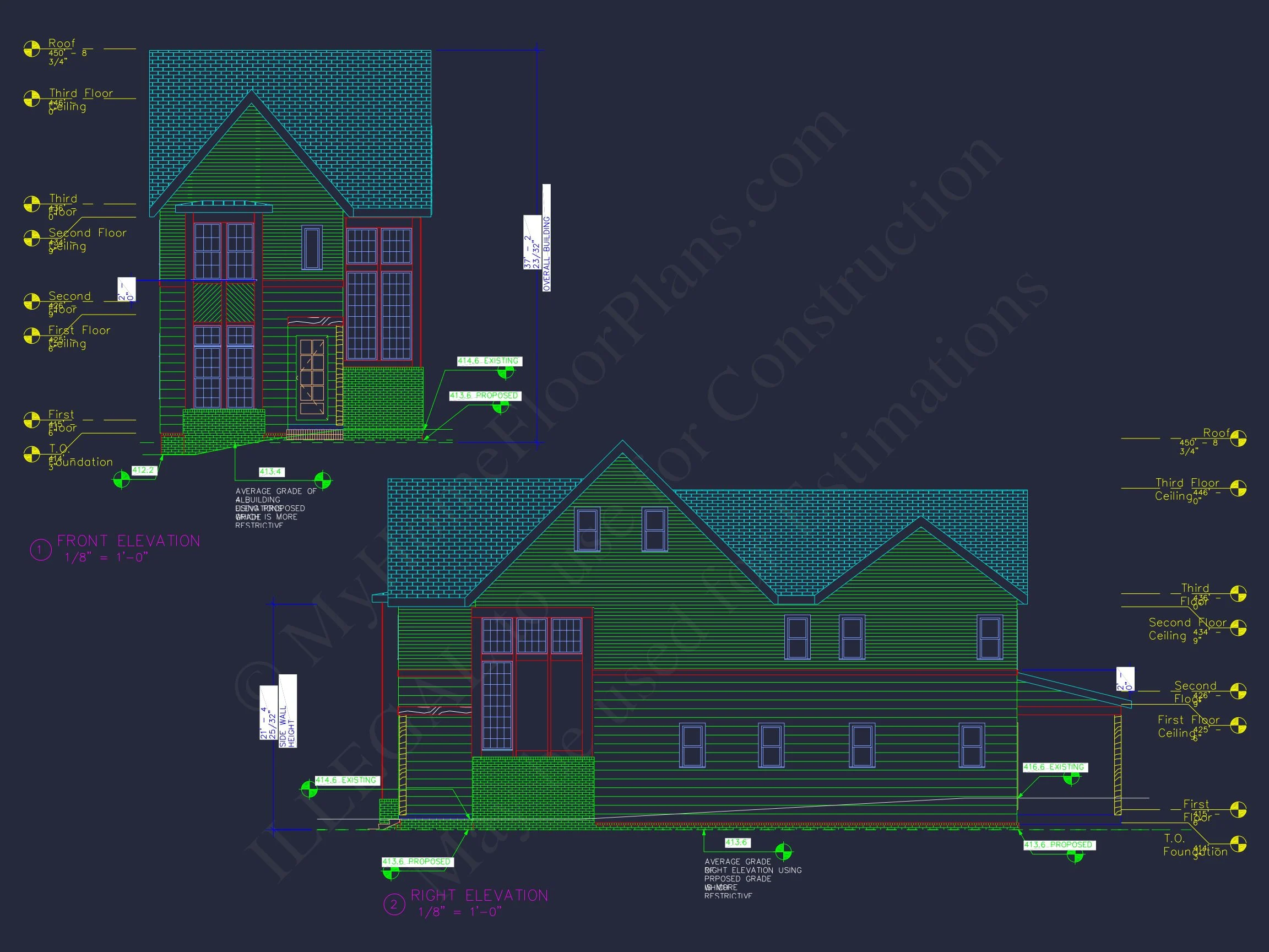 20-2095 HOUSE PLAN - Modern Craftsman House Plan with 3-Story Floor Blueprint Designs 7 Modern Craftsman house Plan with 3-Story Floor Blueprint Designs