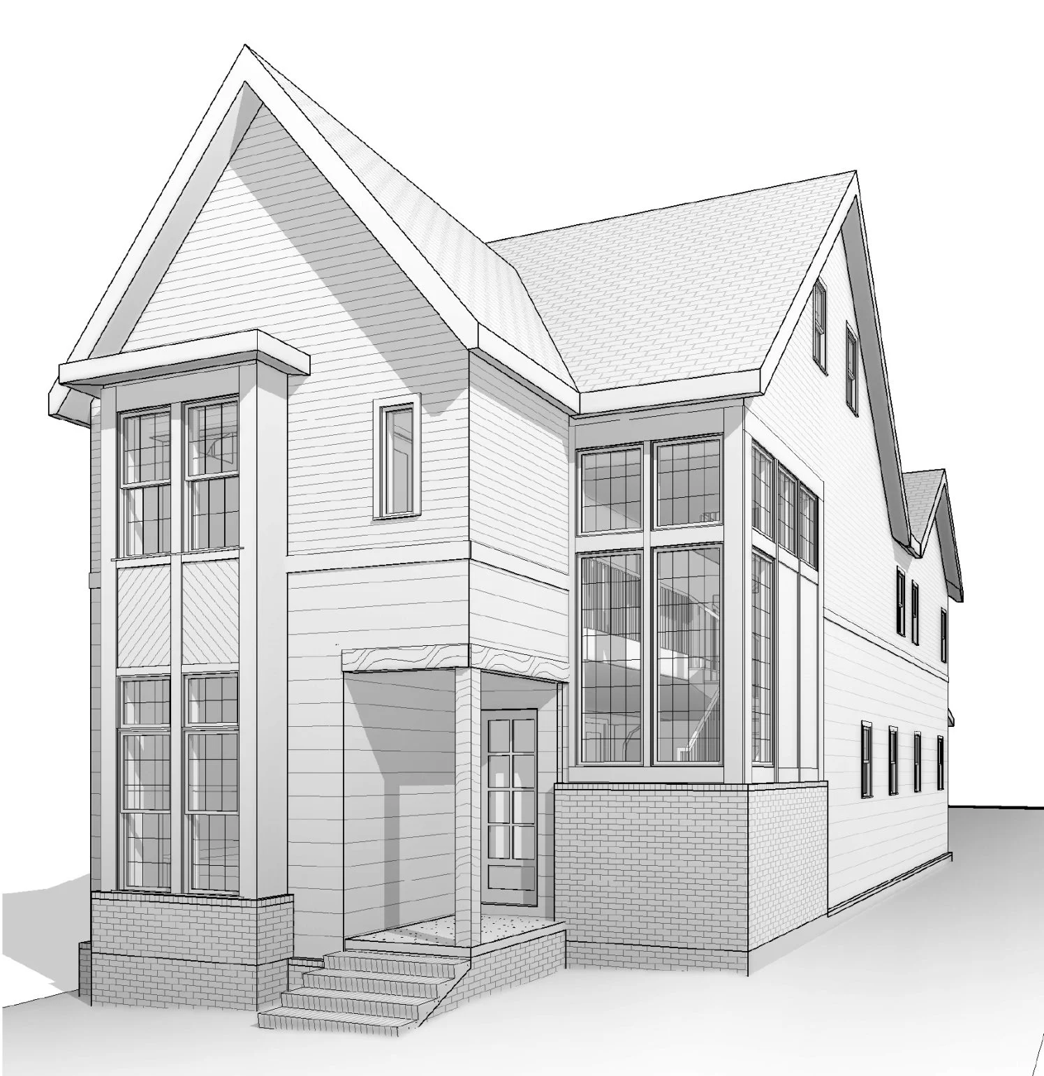 20-2095 HOUSE PLAN - Modern Craftsman House Plan with 3-Story Floor Blueprint Designs 3 Modern Craftsman house Plan with 3-Story Floor Blueprint Designs