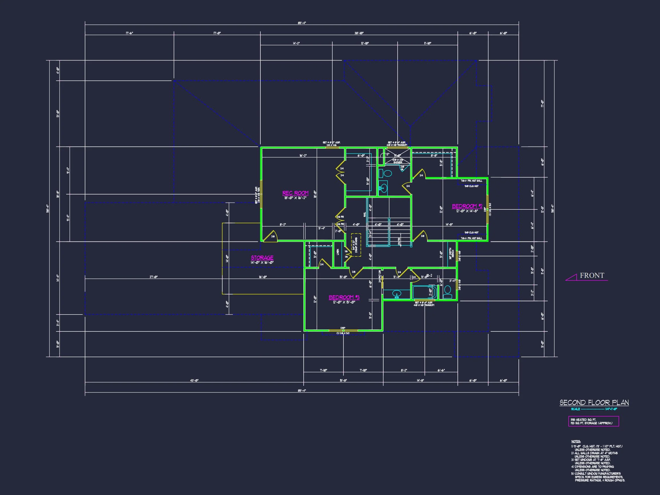 20-2070 HOUSE PLAN - Architectural House Floor Plan | 2-Story CAD Design Blueprint 9 Architectural house Floor Plan