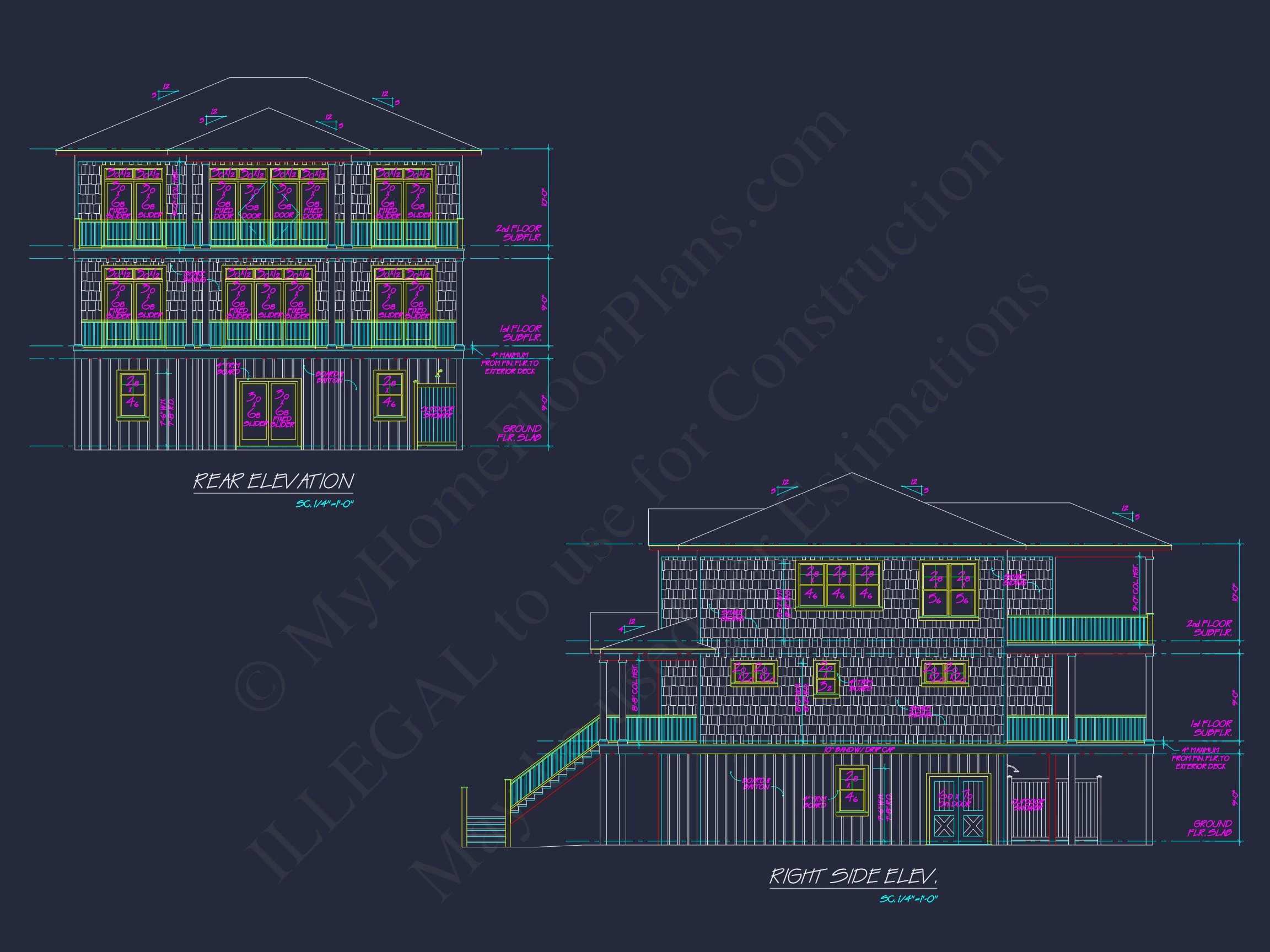 20-1898 HOUSE PLAN - Stunning 2-Story House Plan with Coastal Designs & Blueprint 8 Stunning 2-Story house Plan with Coastal Designs & Blueprint