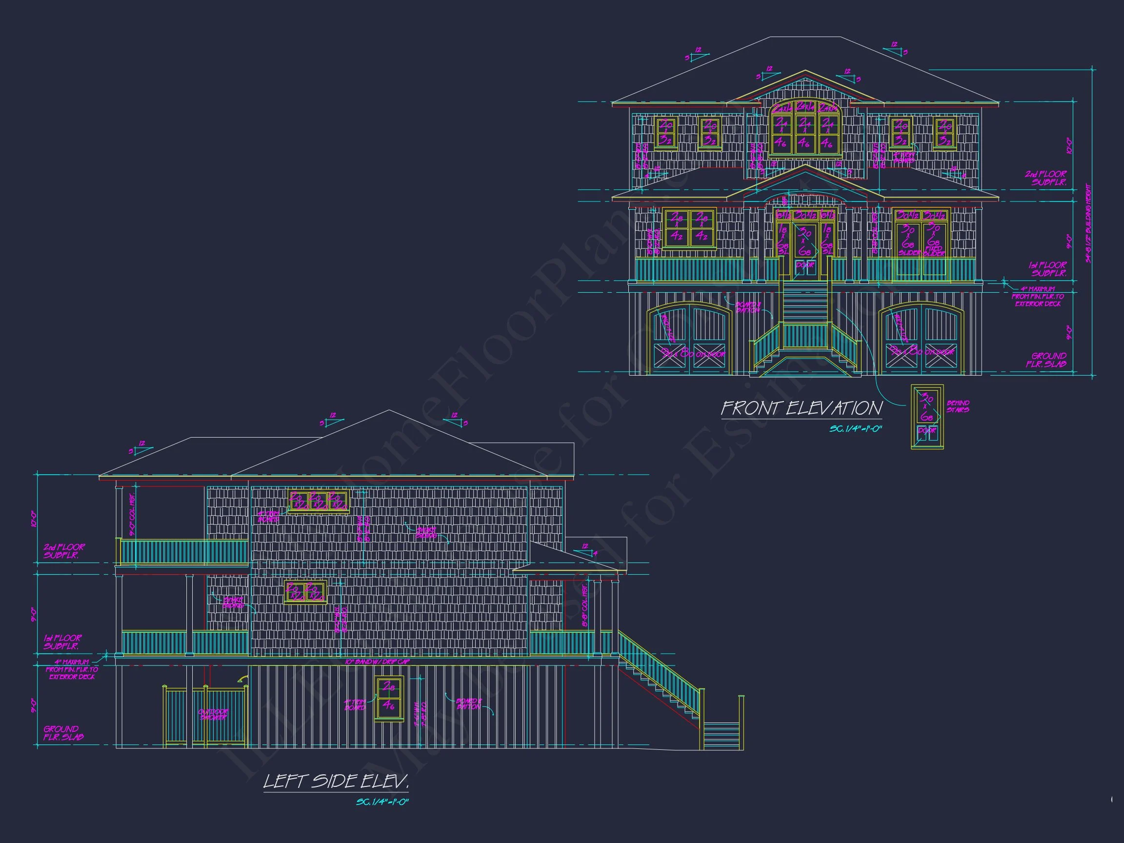 20-1898 HOUSE PLAN - Stunning 2-Story House Plan with Coastal Designs & Blueprint 7 Stunning 2-Story house Plan with Coastal Designs & Blueprint