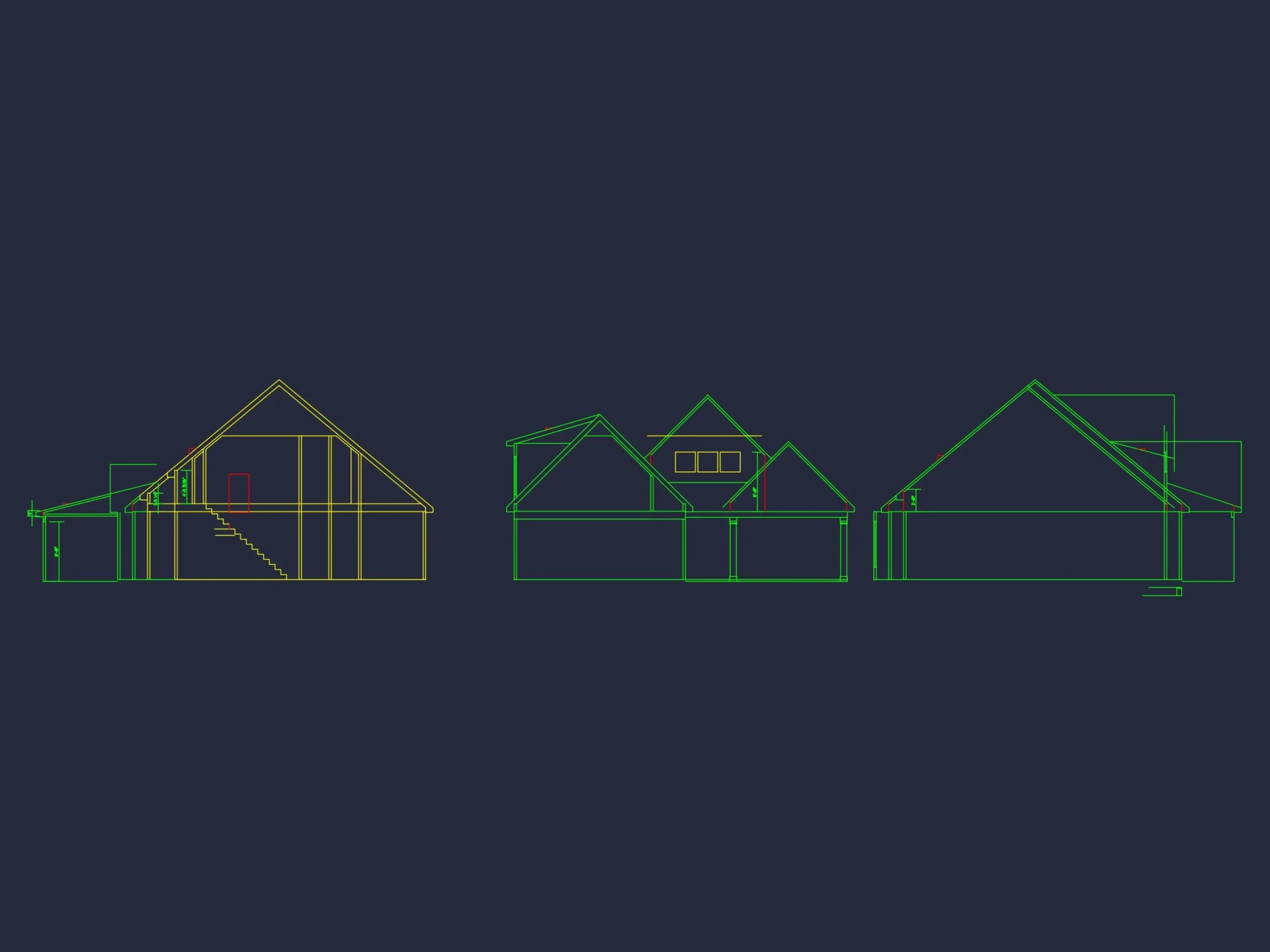 Spacious Craftsman house Floor Plan with CAD Architecture
