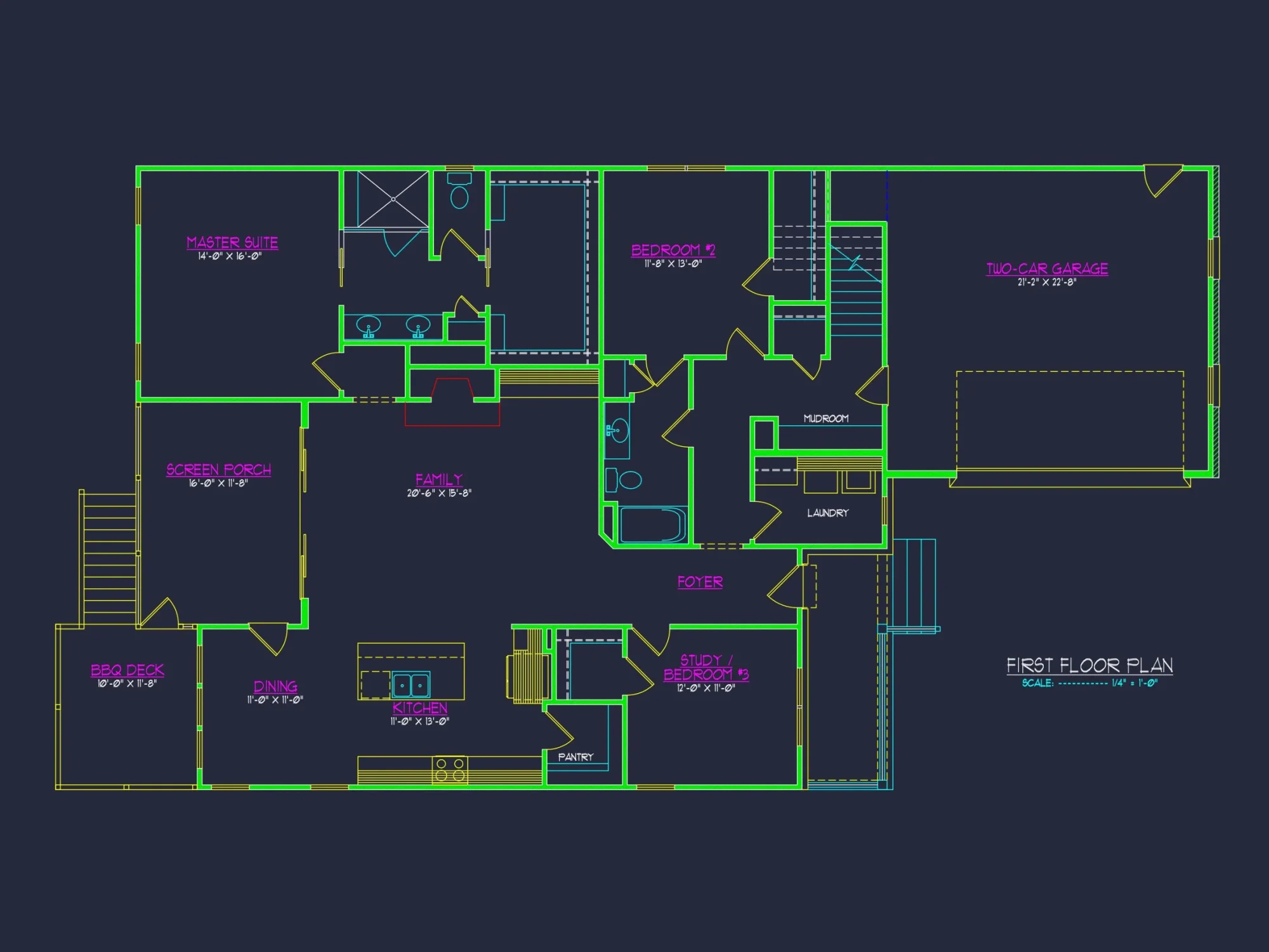 Modern Craftsman house Plan with 1.5 Stories and Open Floor Plan