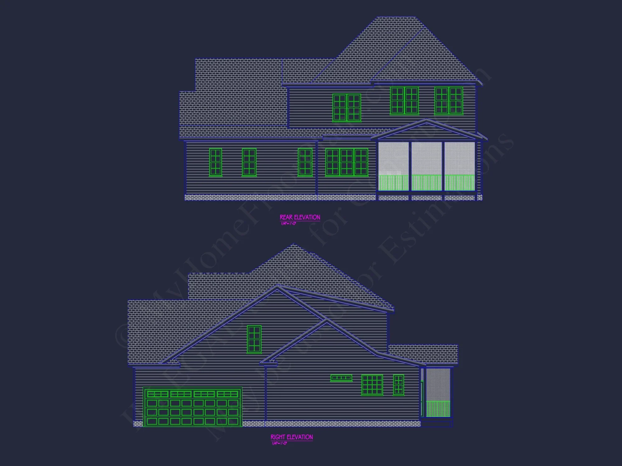 Elegant house Plan with 4 Bedrooms and CAD Blueprint Designs