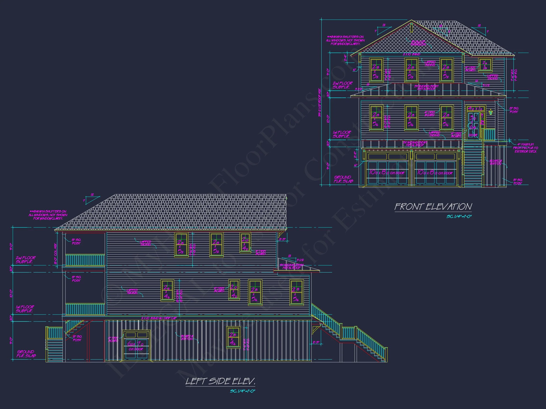 20-1562 HOUSE PLAN - Elegant House Plan with 2-Story CAD Blueprint & Modern Designs 2 Elegant house Plan with 2-Story CAD Blueprint & Modern Designs
