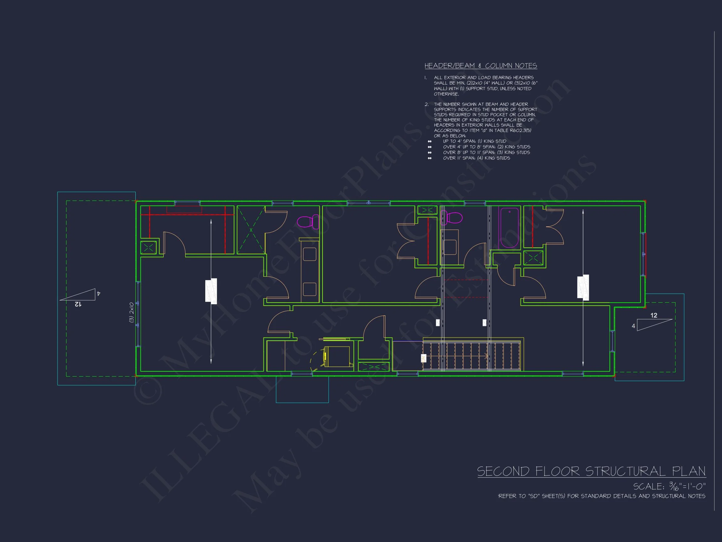 20-1386 HOUSE PLAN - Modern House Plan with 2 Story Design & CAD Blueprint 18 Modern house Plan with 2 Story Design & CAD Blueprint