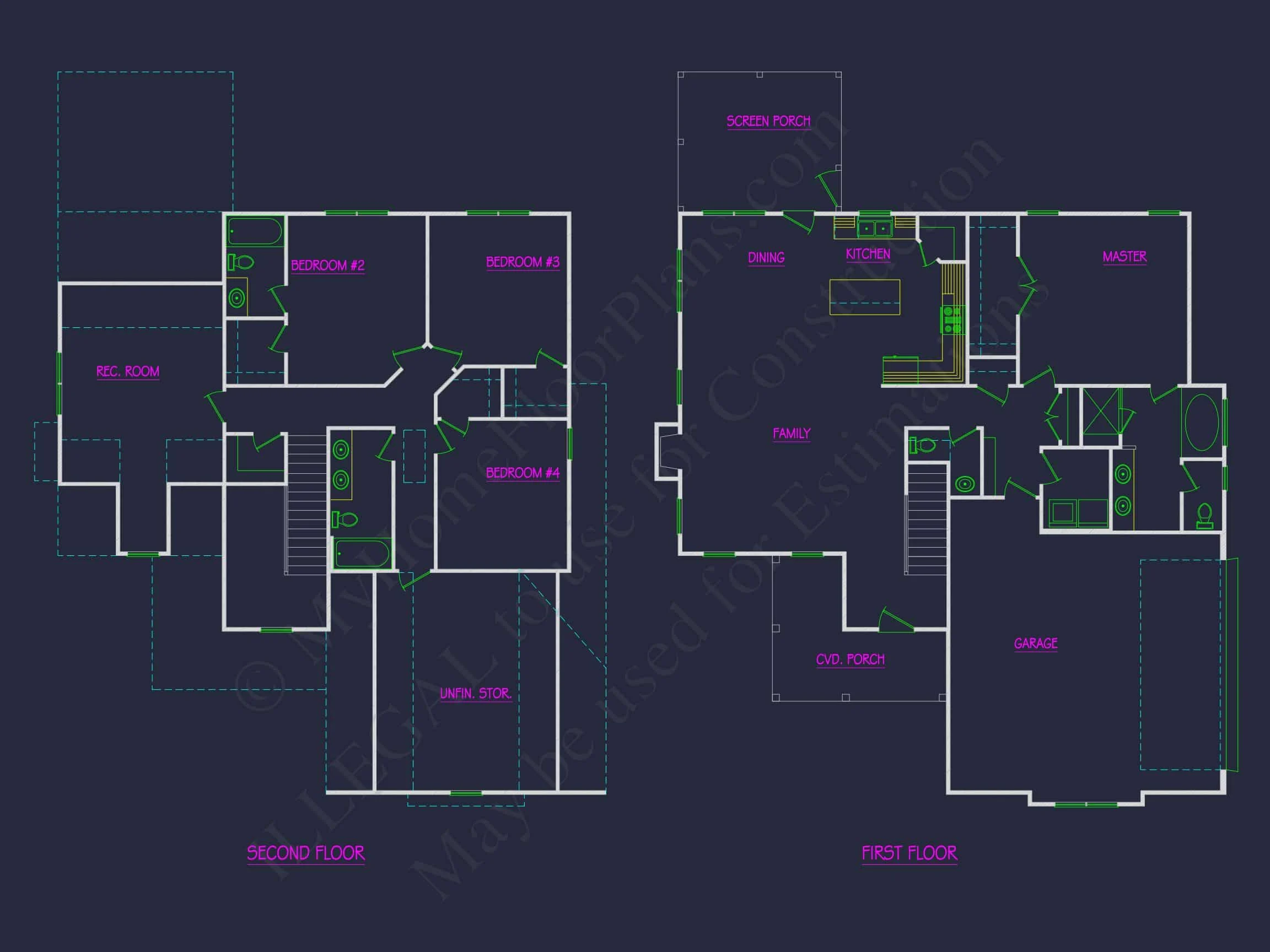 20-1364 HOUSE PLAN - Modern House Plan with 4 Bedrooms, CAD Floor Designs & Features 4 Modern house Plan with 4 Bedrooms, CAD Floor Designs & Features