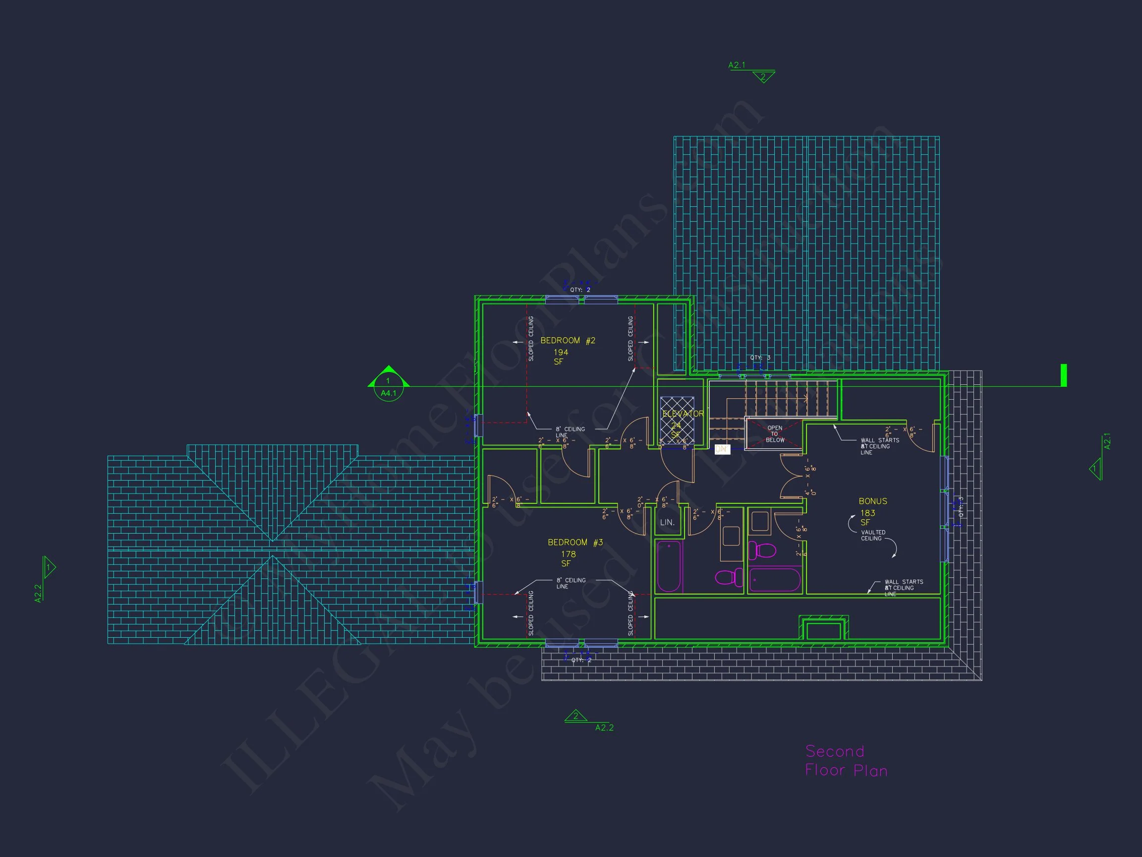 20-1351 HOUSE PLAN - Charming 2-Story House Plan with CAD Blueprint and Open Design 9 Charming 2-Story house Plan with CAD Blueprint and Open Design