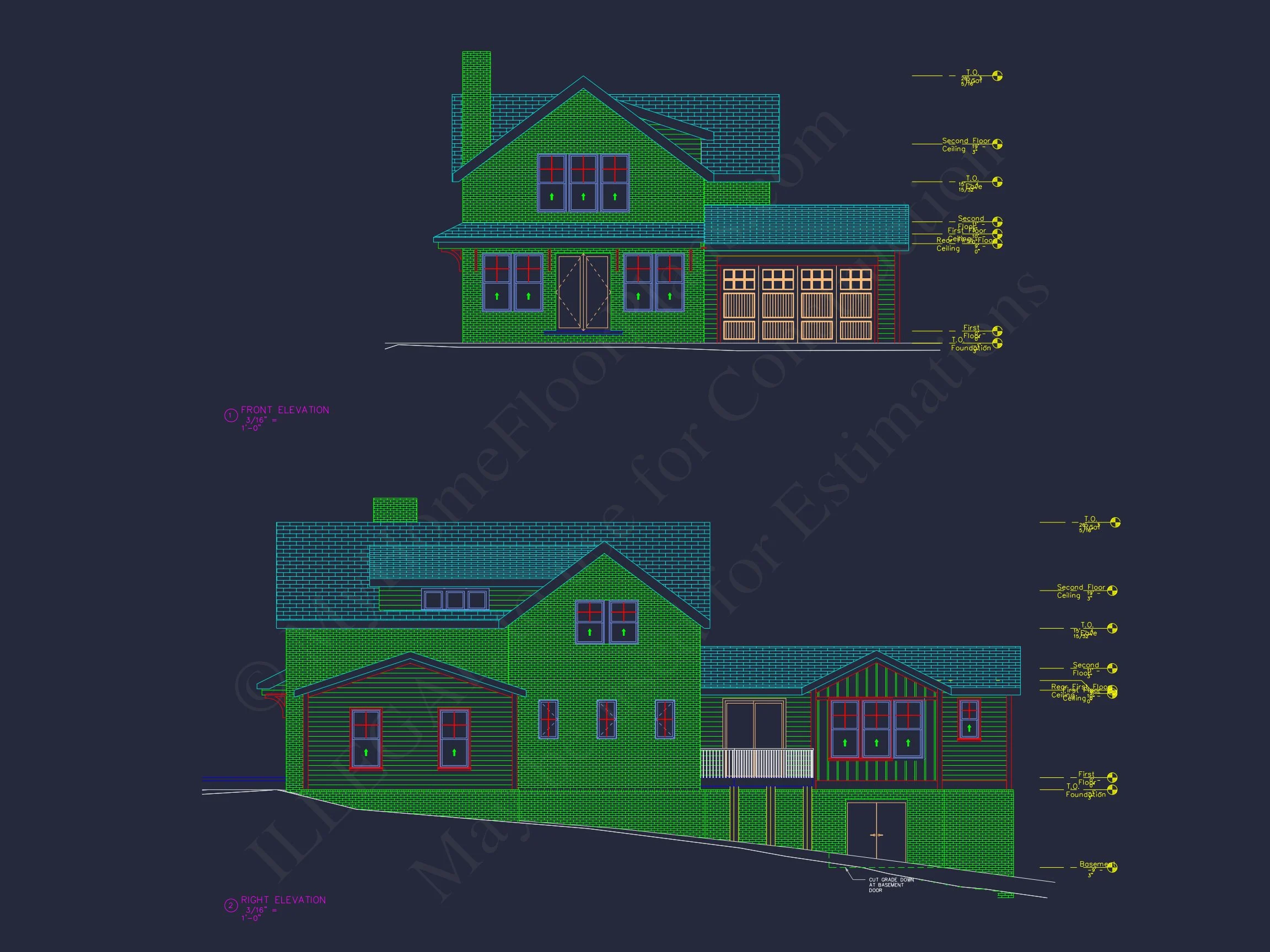 20-1351 HOUSE PLAN - Charming 2-Story House Plan with CAD Blueprint and Open Design 4 Charming 2-Story house Plan with CAD Blueprint and Open Design