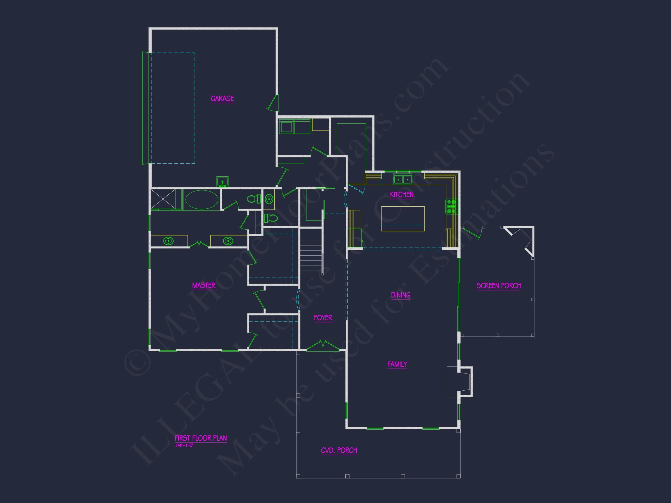 20-1341 HOUSE PLAN - Craftsman House Floor Plan | 2-Story Blueprint with 3 Beds 4 2-Story Blueprint with 3 Beds