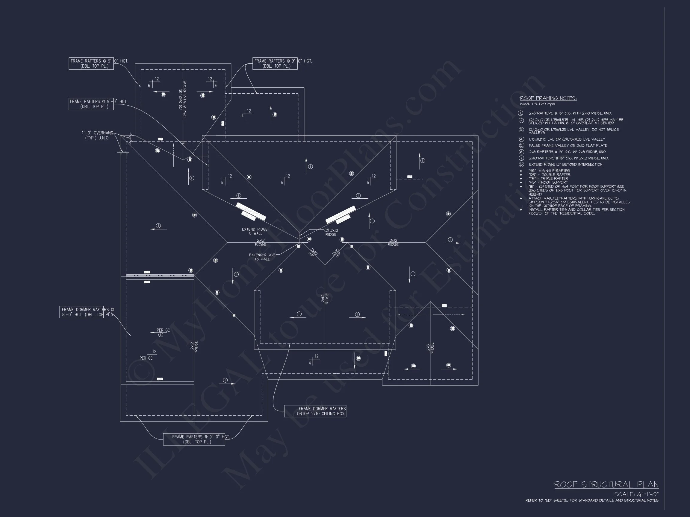 20-1336 HOUSE PLAN - 4-Bedroom House CAD Plan with 2-Car Garage and Loft 11 4-Bedroom house CAD Plan with 2-Car Garage and Loft