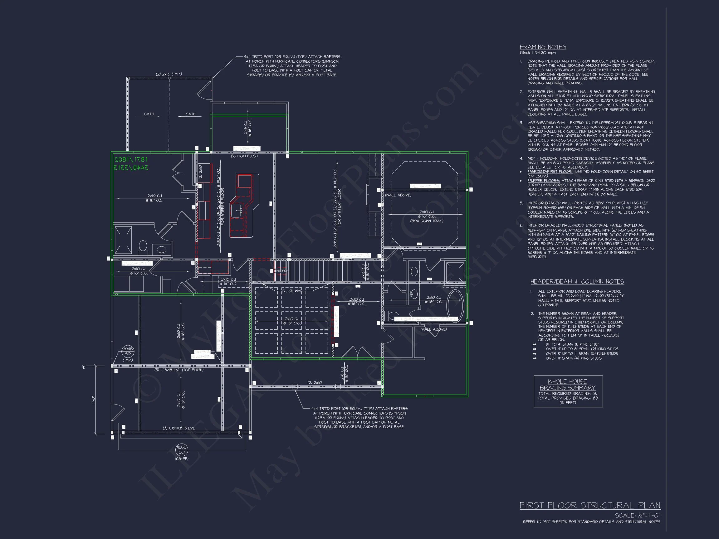 20-1336 HOUSE PLAN - 4-Bedroom House CAD Plan with 2-Car Garage and Loft 9 4-Bedroom house CAD Plan with 2-Car Garage and Loft