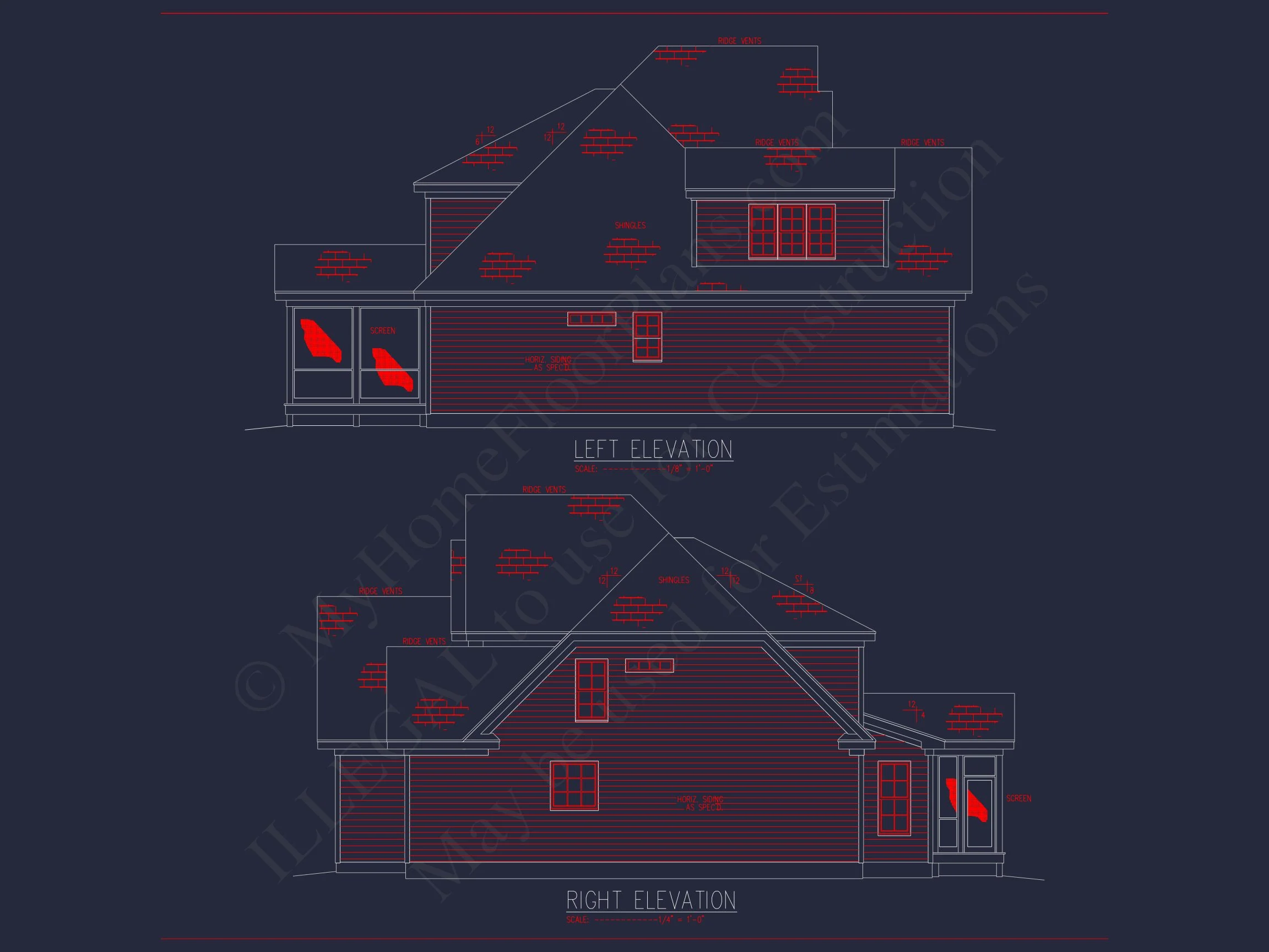 20-1336 HOUSE PLAN - 4-Bedroom House CAD Plan with 2-Car Garage and Loft 3 4-Bedroom house CAD Plan with 2-Car Garage and Loft