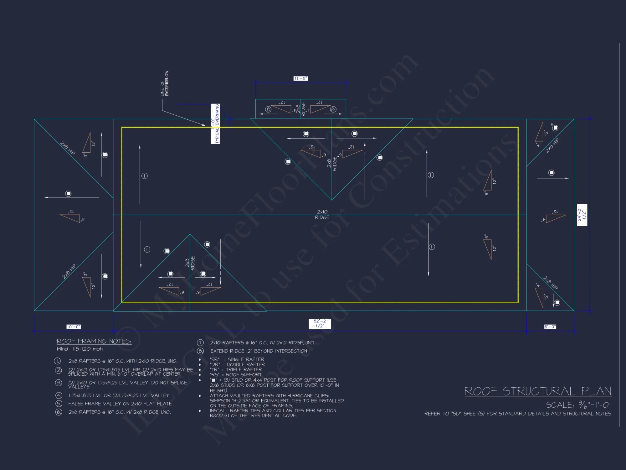Craftsman house Plan with 2-Story Floor Blueprint Design