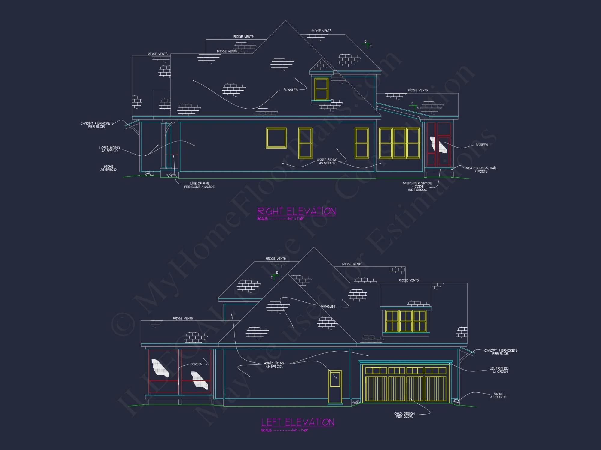 Beautiful house Plan with CAD Floor Designs and Blueprint Details