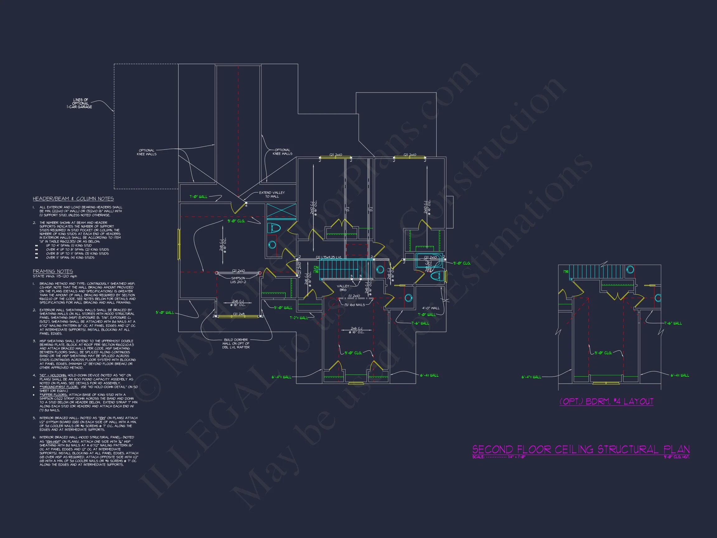 20-1036 HOUSE PLAN - Craftsman House with 2-Story Floor Plan | CAD Designs & Blueprints 26 Craftsman house with 2-Story Floor Plan