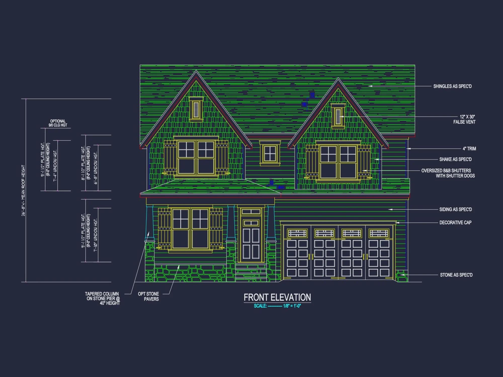 Modern Craftsman house Plan with Detailed Blueprint Designs