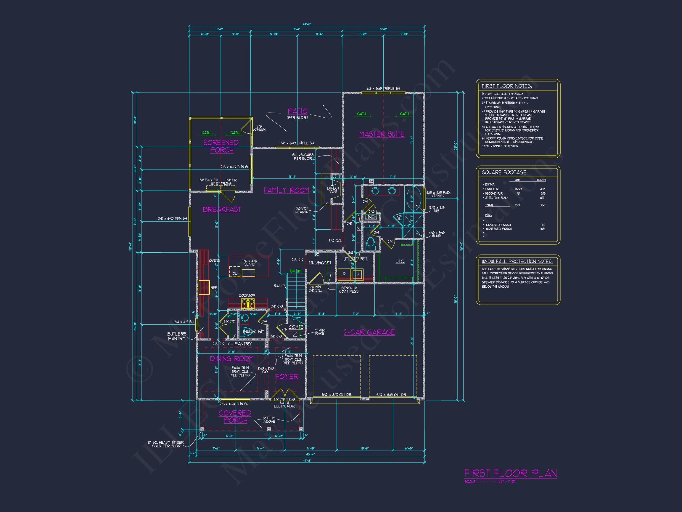 19-2468C HOUSE PLAN - Classic House Blueprint Featuring CAD Designs and Floor Plan 6 Classic house Blueprint Featuring CAD Designs and Floor Plan