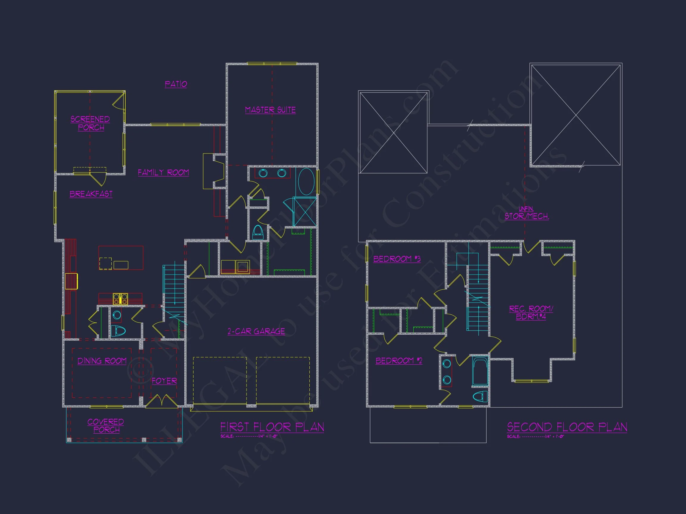 19-2468C HOUSE PLAN - Classic House Blueprint Featuring CAD Designs and Floor Plan 4 Classic house Blueprint Featuring CAD Designs and Floor Plan