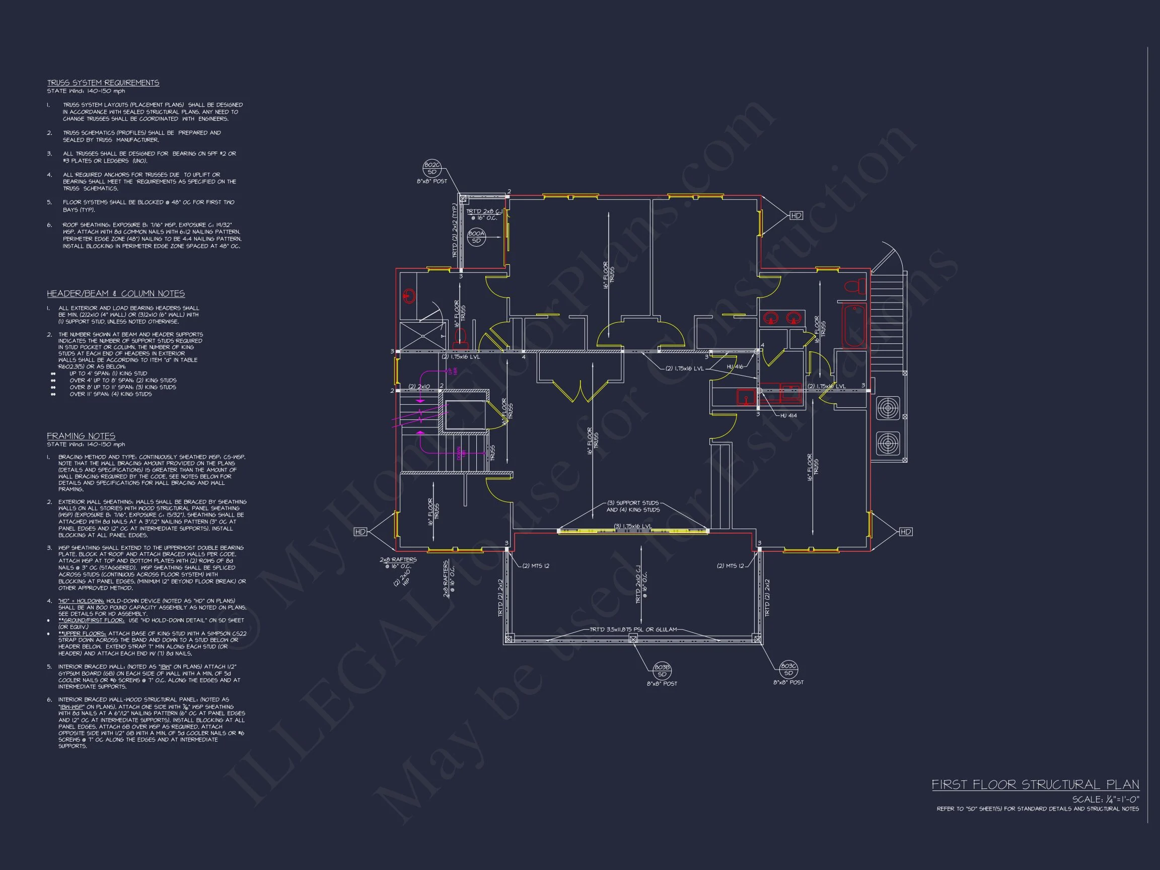 19-2393 HOUSE PLAN - Modern Coastal House Plan with Blueprint Designs & CAD Files 13 Modern Coastal house Plan with Blueprint Designs & CAD Files