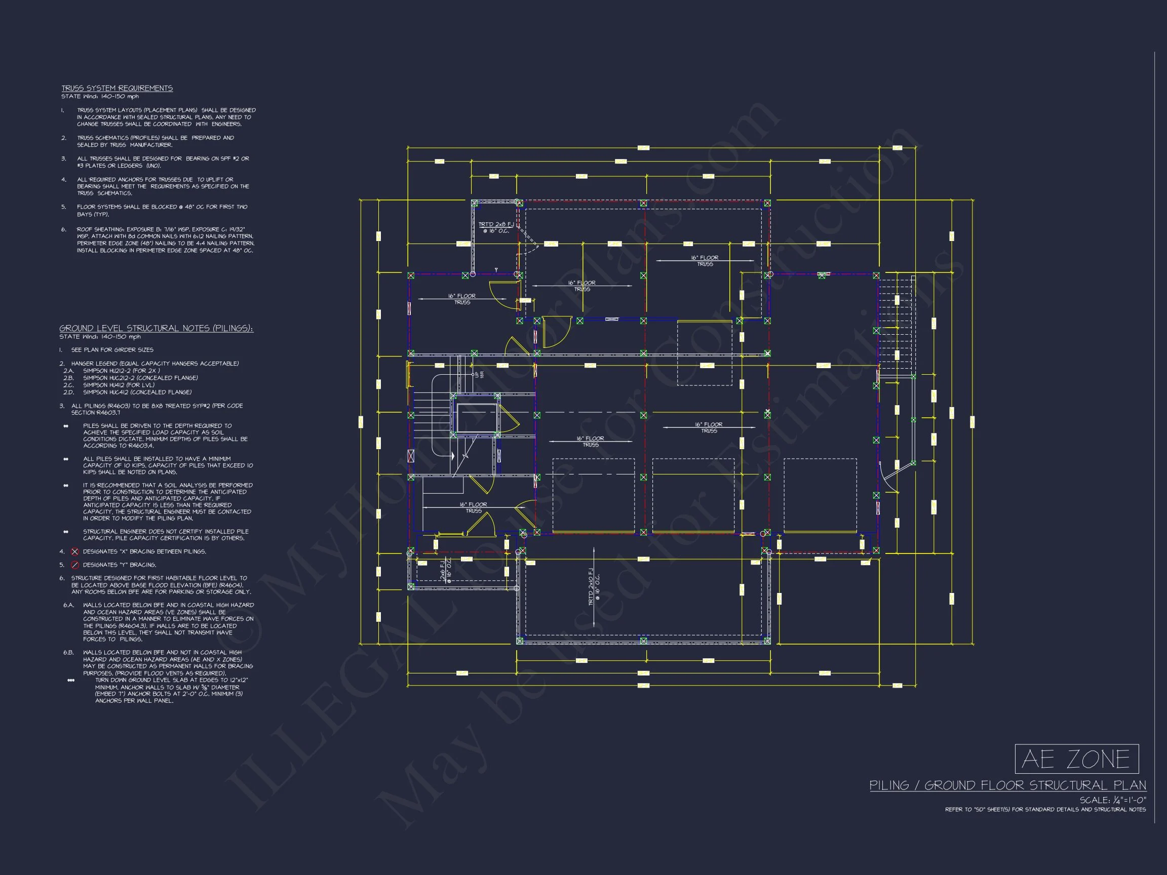 19-2393 HOUSE PLAN - Modern Coastal House Plan with Blueprint Designs & CAD Files 12 Modern Coastal house Plan with Blueprint Designs & CAD Files