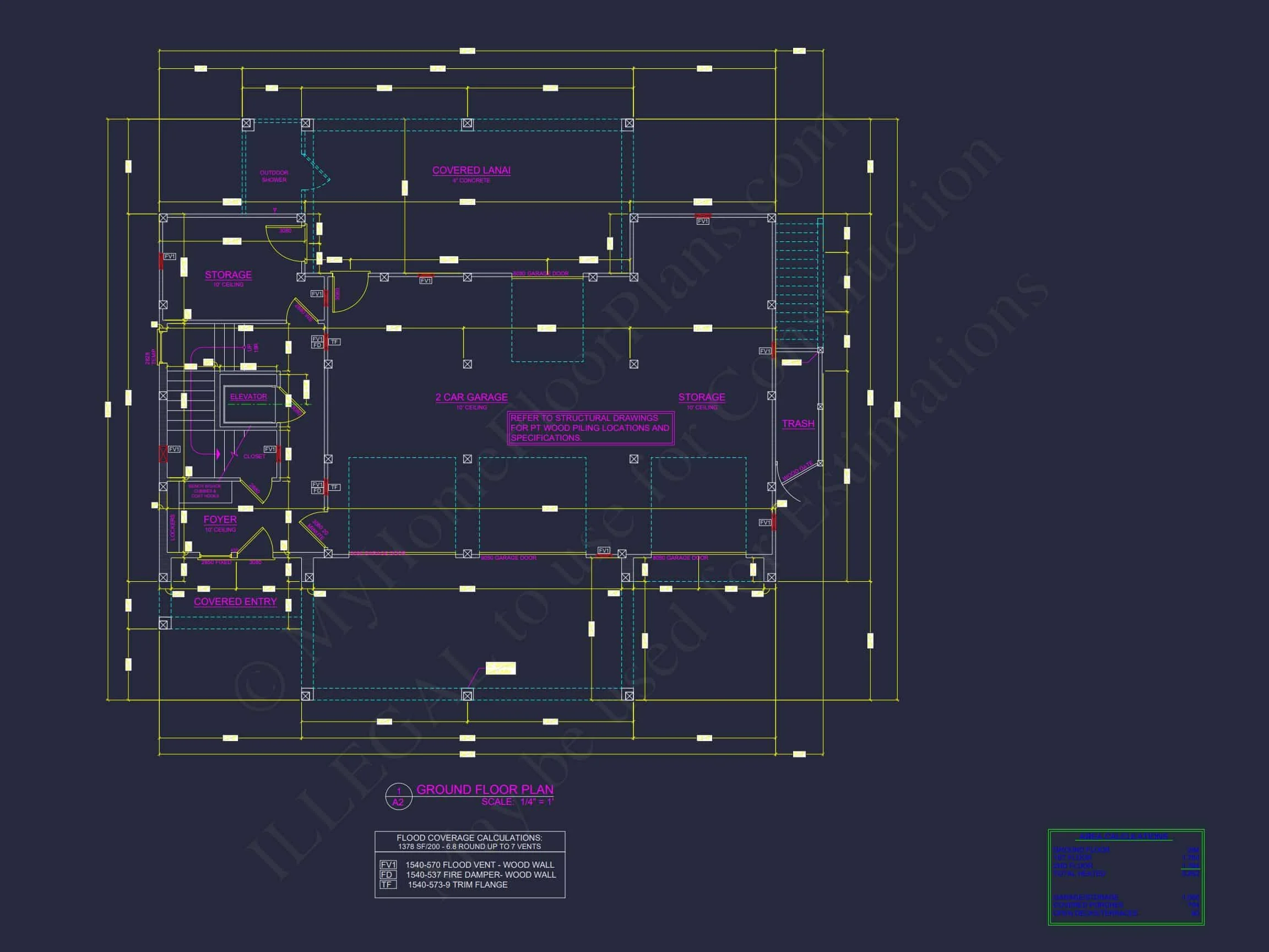 19-2393 HOUSE PLAN - Modern Coastal House Plan with Blueprint Designs & CAD Files 8 Modern Coastal house Plan with Blueprint Designs & CAD Files