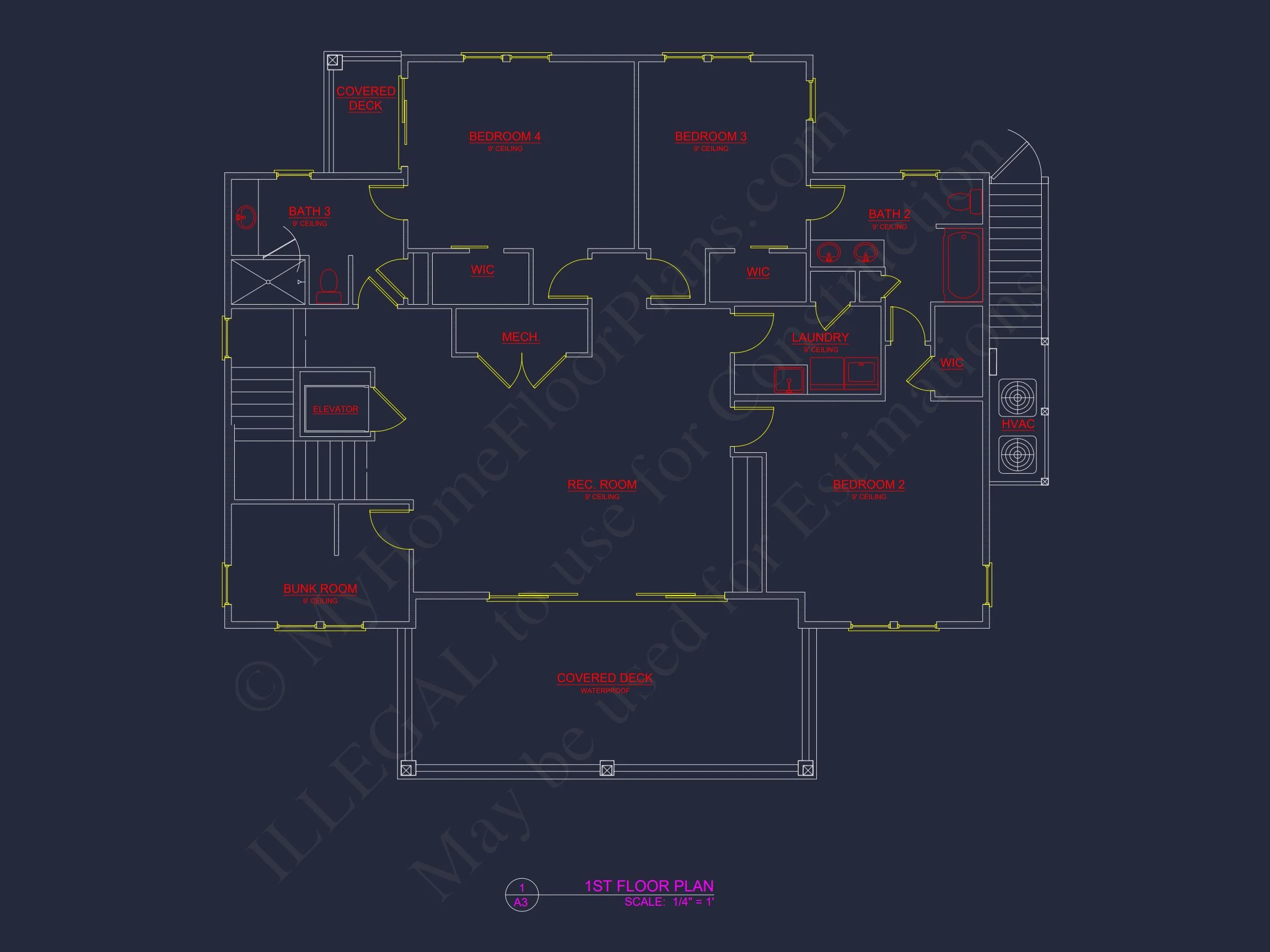 19-2393 HOUSE PLAN - Modern Coastal House Plan with Blueprint Designs & CAD Files 5 Modern Coastal house Plan with Blueprint Designs & CAD Files
