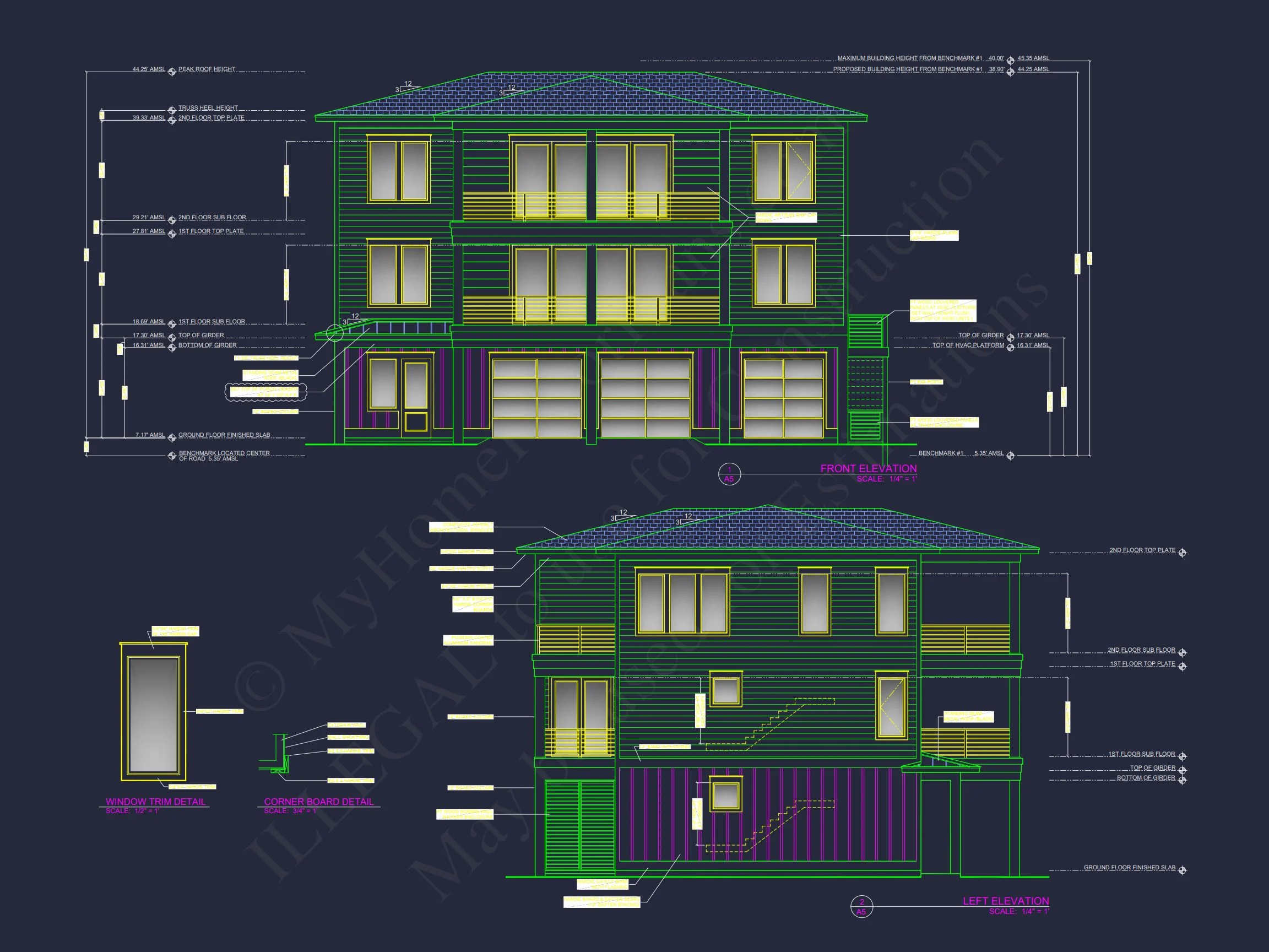 19-2393 HOUSE PLAN - Modern Coastal House Plan with Blueprint Designs & CAD Files 2 Modern Coastal house Plan with Blueprint Designs & CAD Files