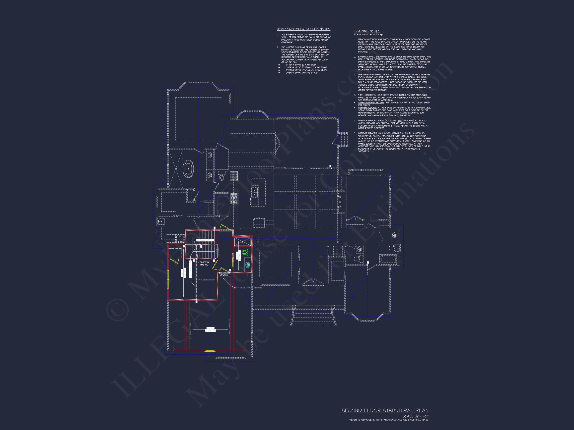 19-2100 HOUSE PLAN - Craftsman House Plan with 2 Floors and 4 Bedrooms – Detailed CAD Designs 13 Craftsman house Plan with 2 Floors and 4 Bedrooms – Detailed CAD Designs