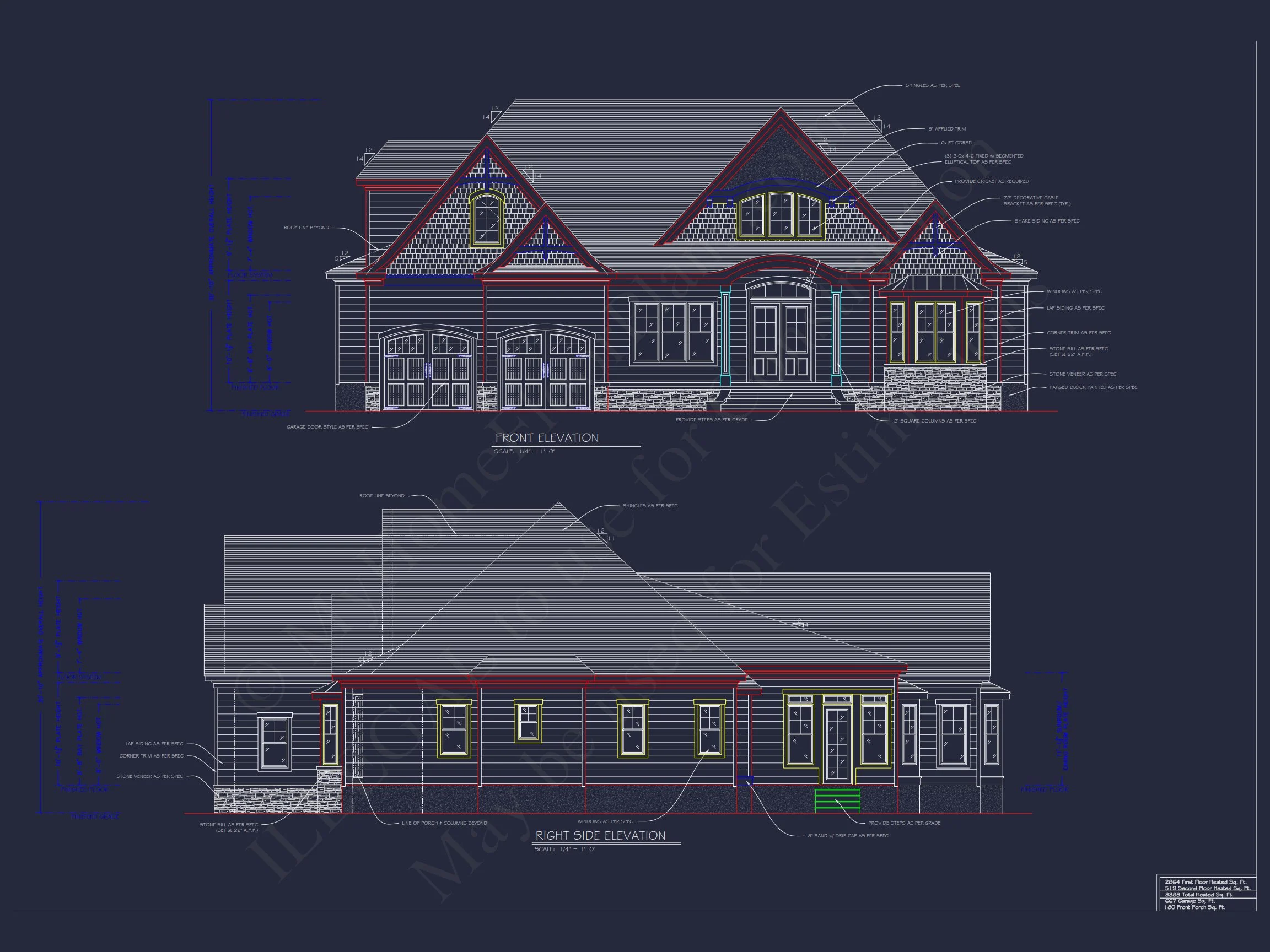 19-2100 HOUSE PLAN - Craftsman House Plan with 2 Floors and 4 Bedrooms – Detailed CAD Designs 2 Craftsman house Plan with 2 Floors and 4 Bedrooms – Detailed CAD Designs