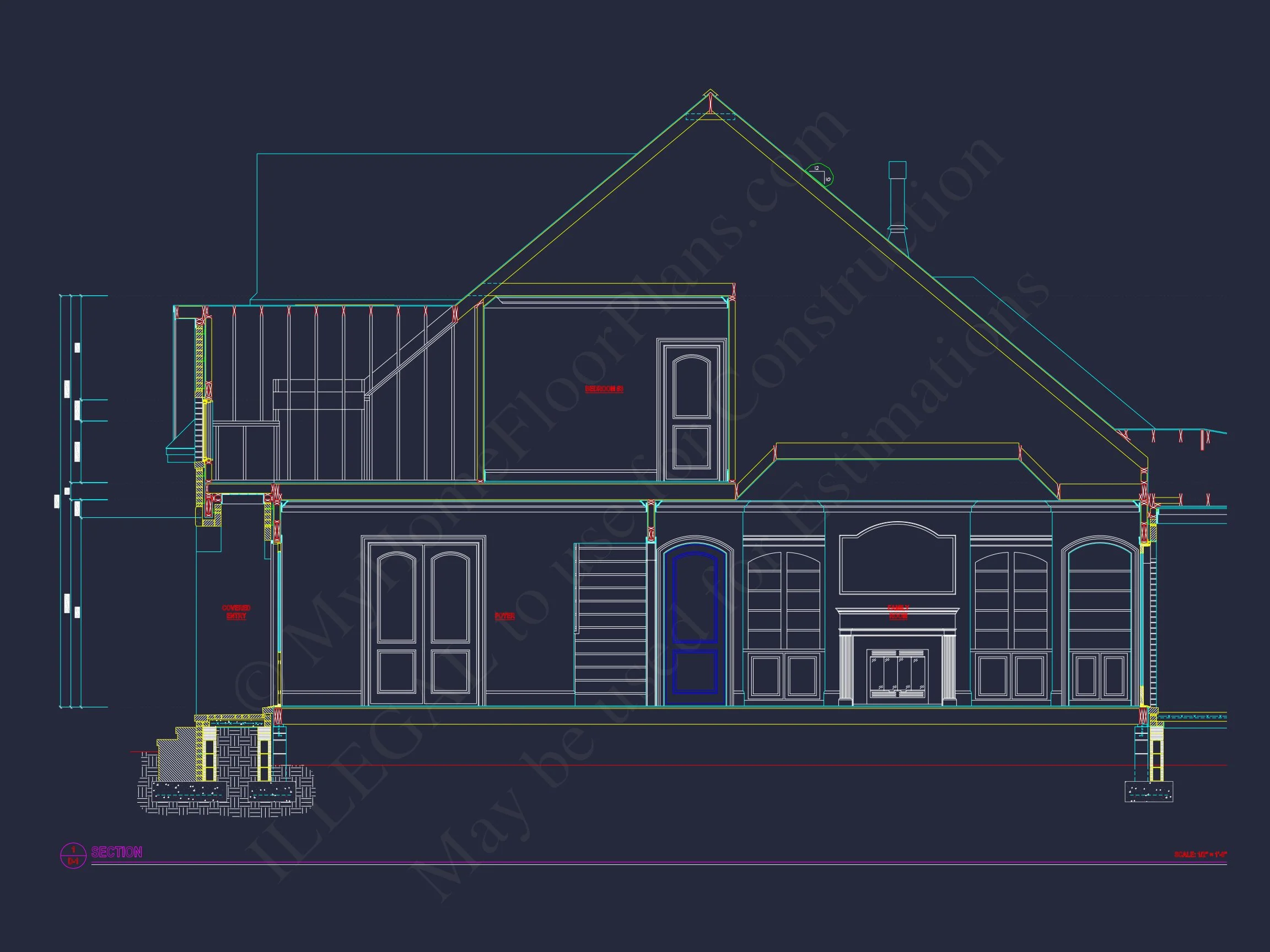 19-1871 HOUSE PLAN - Charming 2-Story House Plan with CAD Blueprint & Open Designs 9 Charming 2-Story house Plan with CAD Blueprint & Open Designs