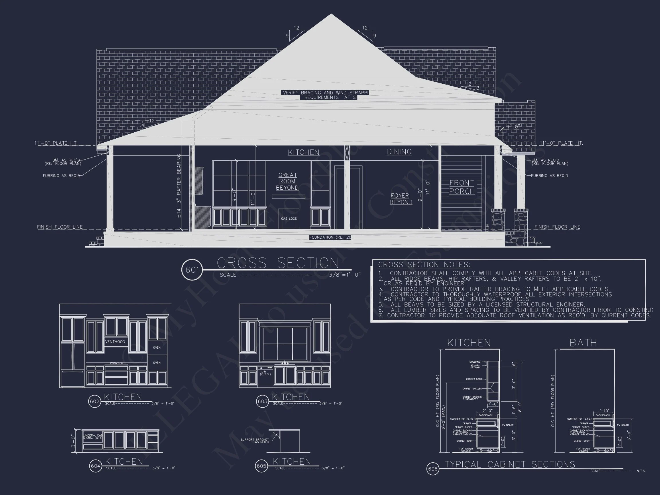 19-1663 HOUSE PLAN - Traditional Craftsman House Plan with Bonus Room and Vaulted Ceilings 6 Traditional Craftsman house Plan with Bonus Room and Vaulted Ceilings
