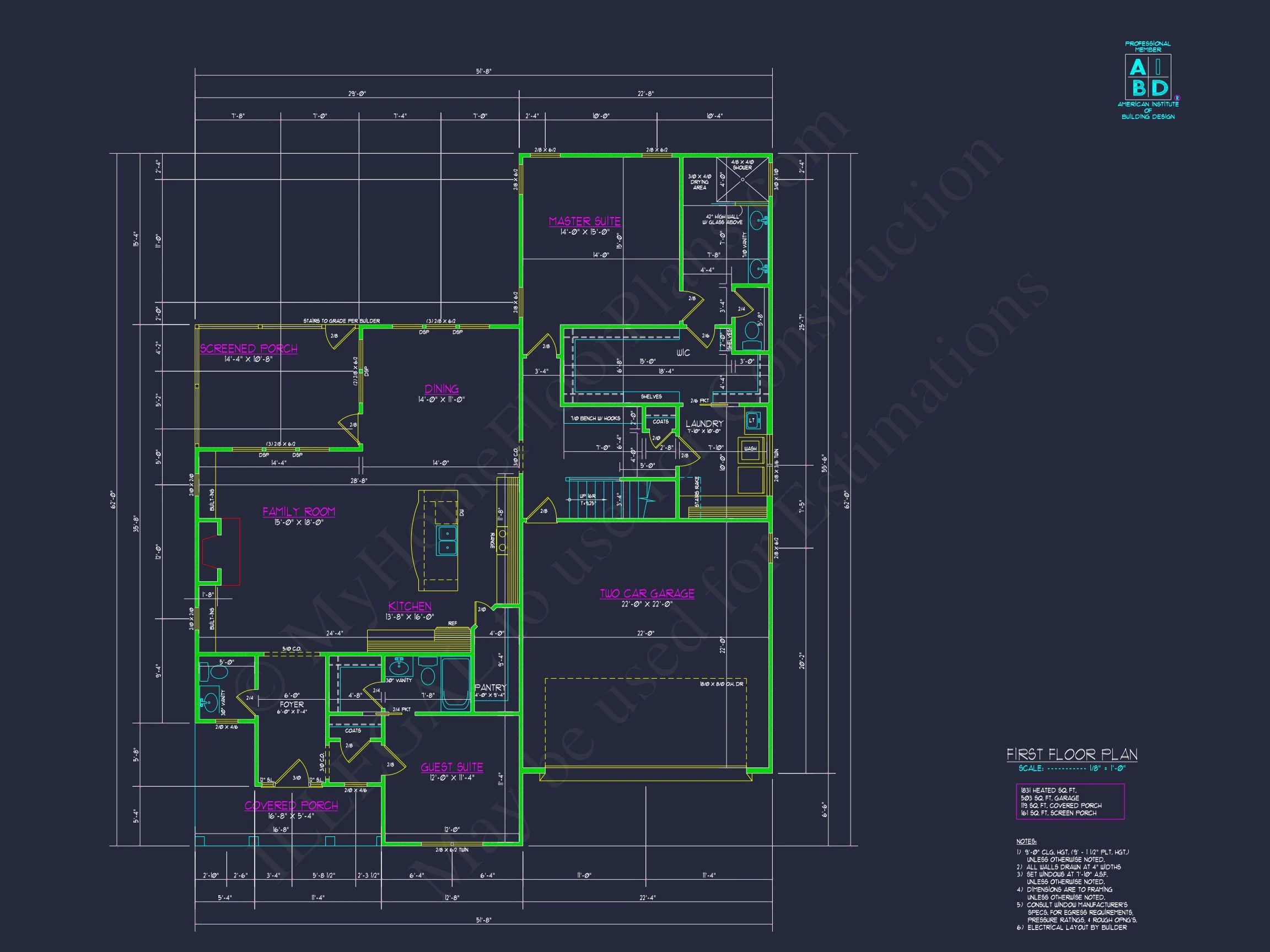 19-1617 HOUSE PLAN - Modern Craftsman House Plan with Detailed CAD Blueprints 4 Modern Craftsman house Plan with Detailed CAD Blueprints