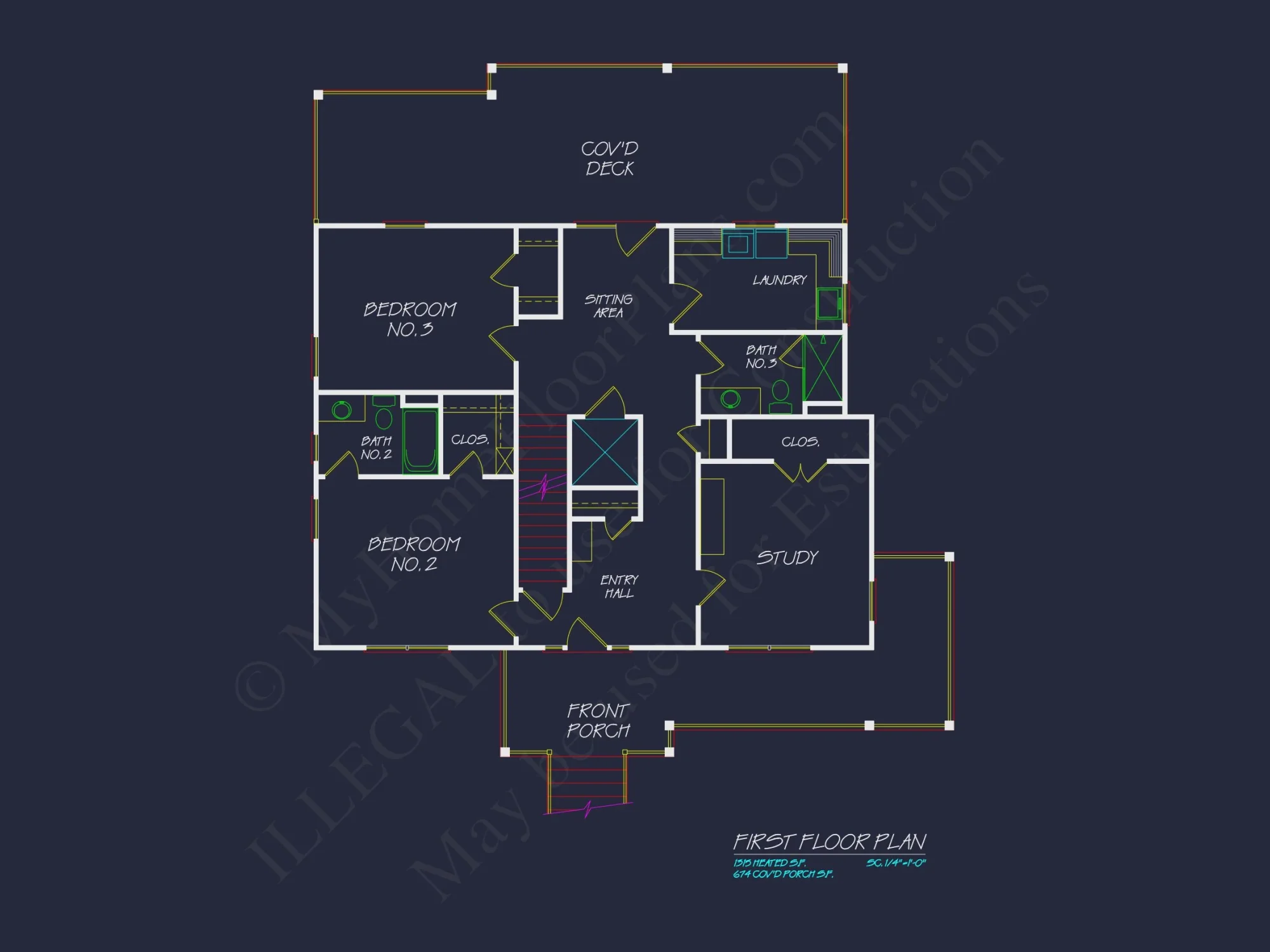 Modern Coastal house Plan with 3 Floors & CAD Designs