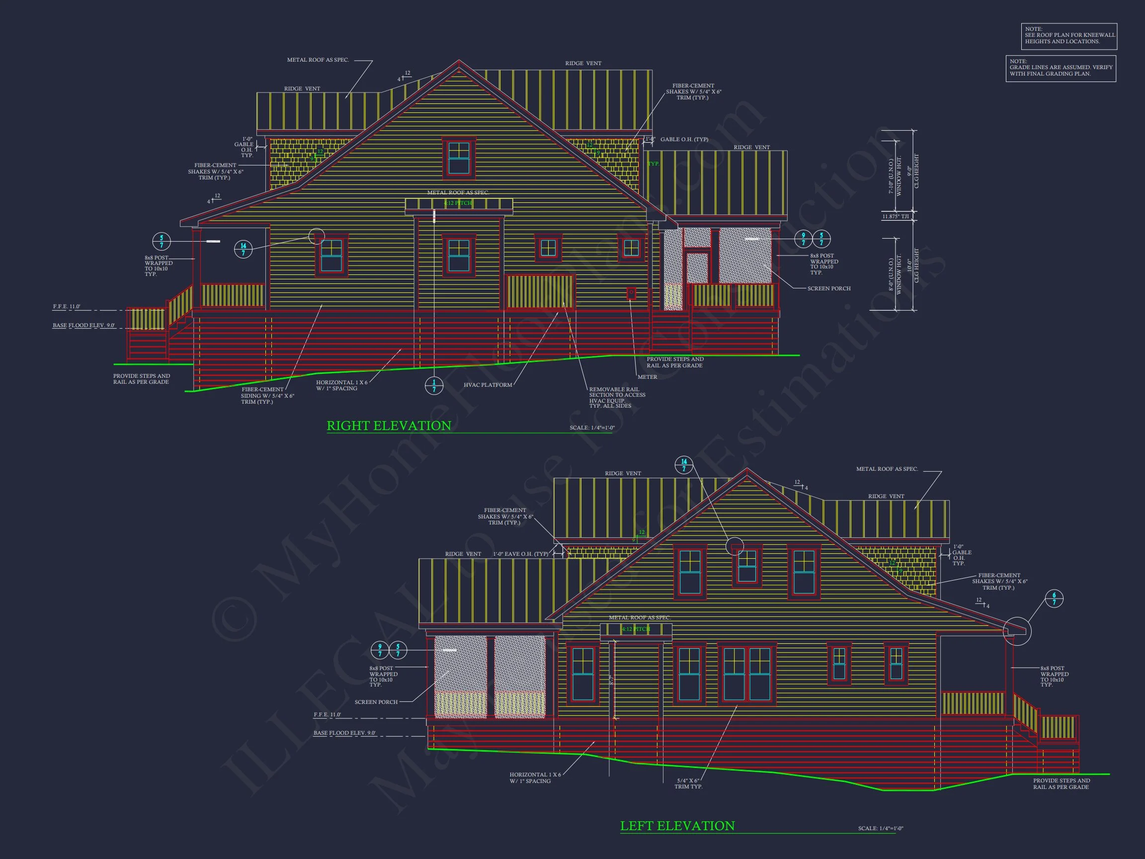 19-1442 HOUSE PLAN - Custom Coastal Craftsman House Plan with Detailed CAD Designs 3 Custom Coastal Craftsman house Plan with Detailed CAD Designs