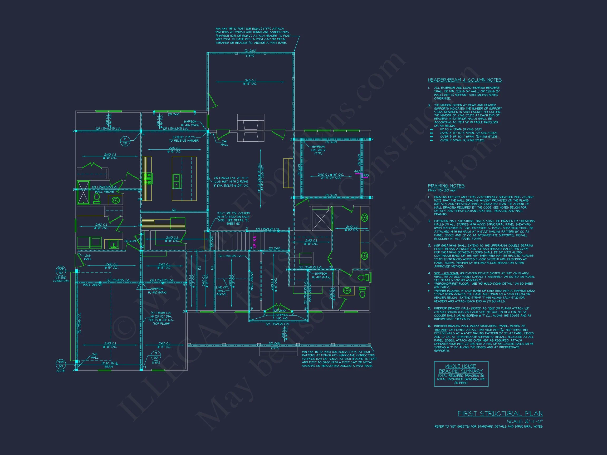 19-1279 HOUSE PLAN - Elegant House Plan with 4 Bedrooms | CAD Floor Plan Designs 9 Elegant house Plan with 4 Bedrooms
