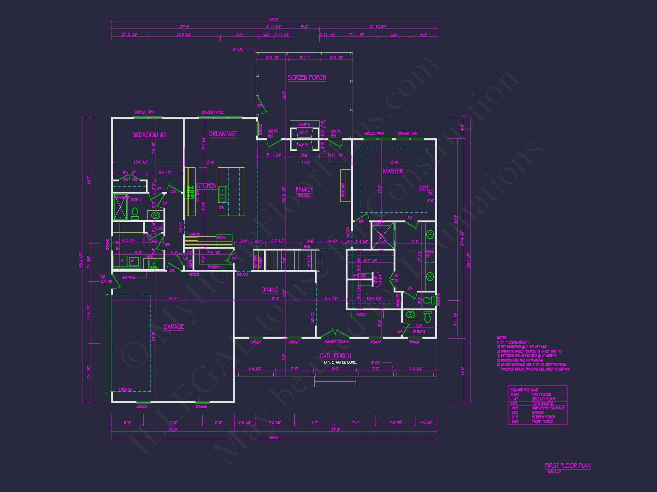 19-1279 HOUSE PLAN - Elegant House Plan with 4 Bedrooms | CAD Floor Plan Designs 6 CAD Floor Plan Designs